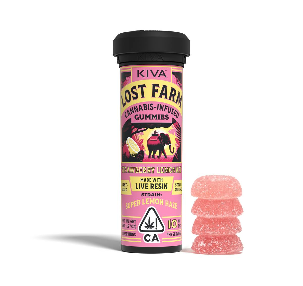 Lost Farm Strawberry Lemonade X Super Lemon Haze Gummies Kiva