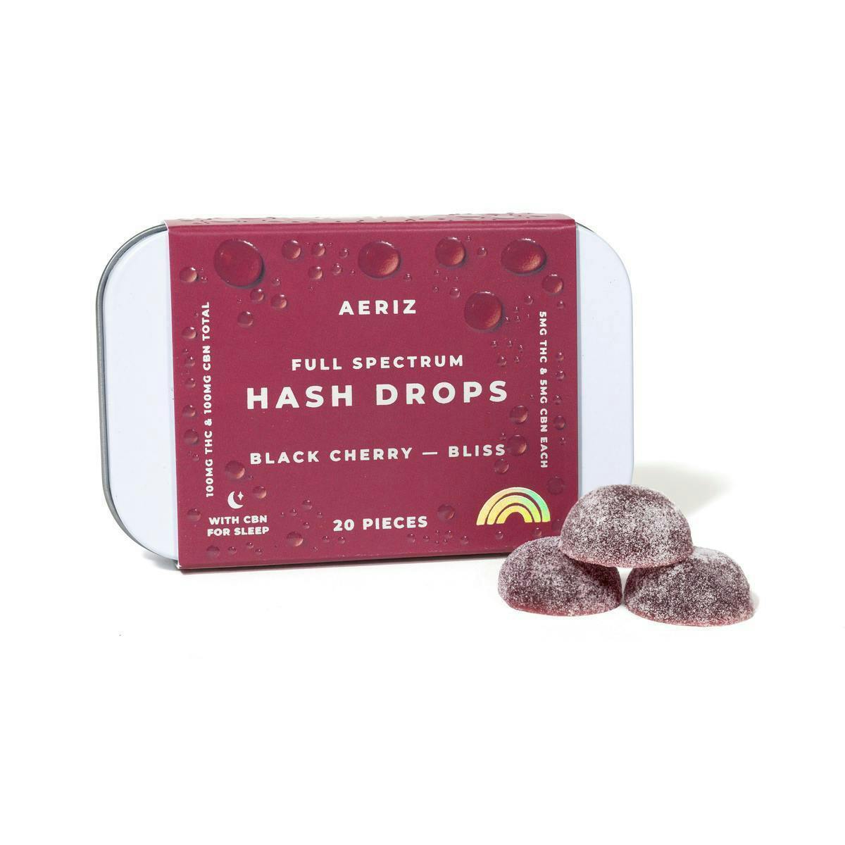 Black Cherry Bliss Full Spectrum Hash Drops 100mg 20pk Aeriz