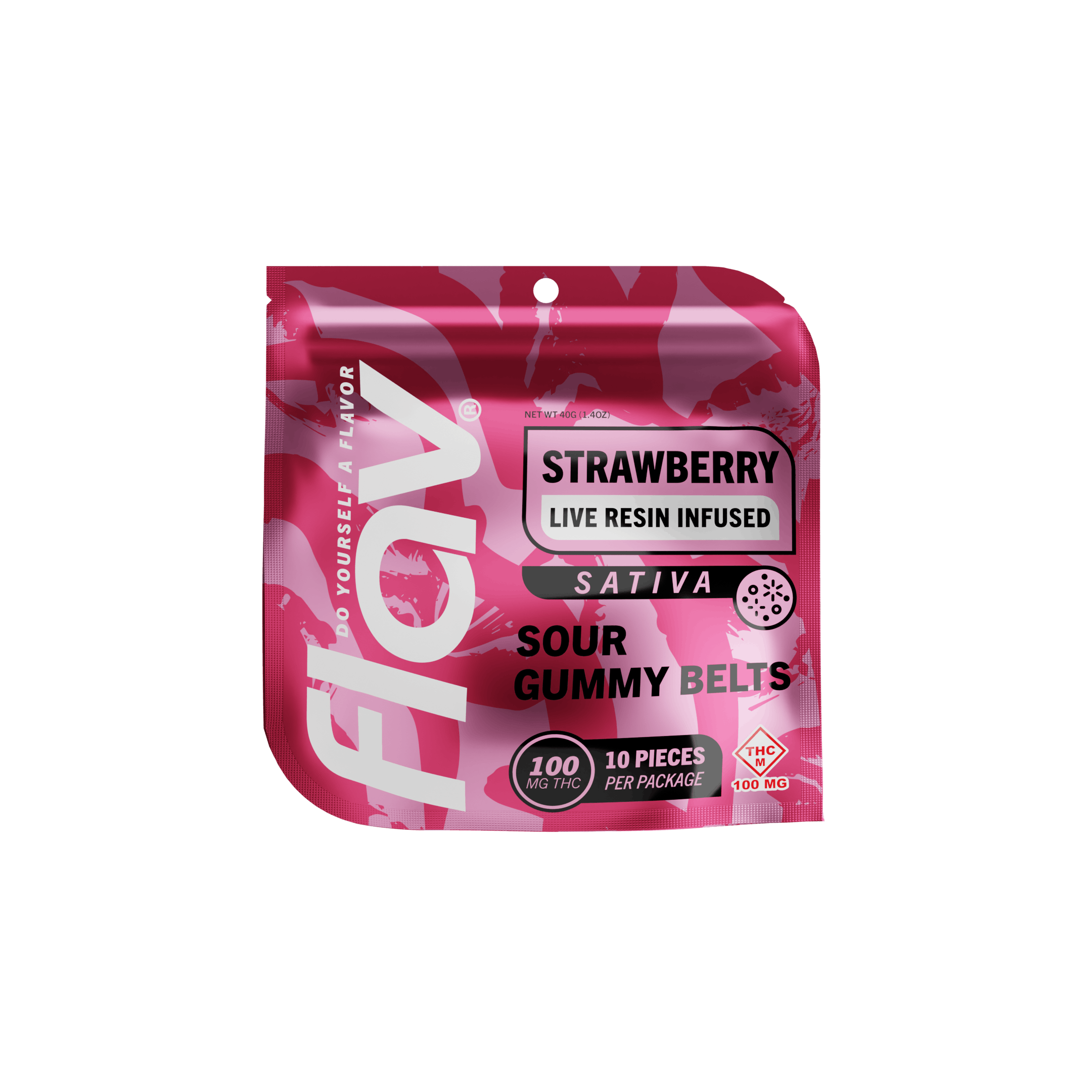 Strawberry Belts Standard Dose 100mg 10 Pack 10mg Flav