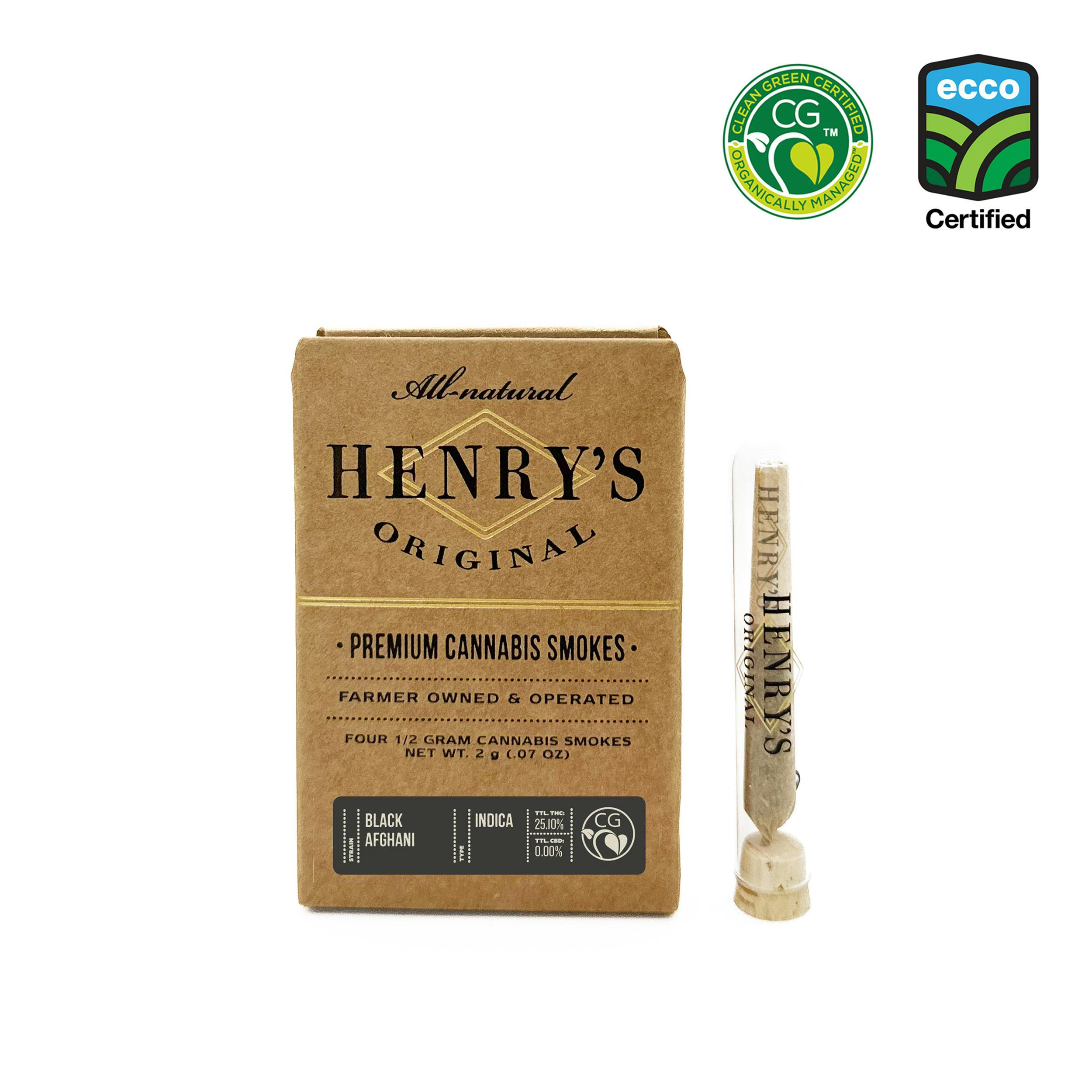 パリーパリー　斑入り　US株　希少株 Henry's Original | Black Afghani | Joints | 0.5g each | 4pk