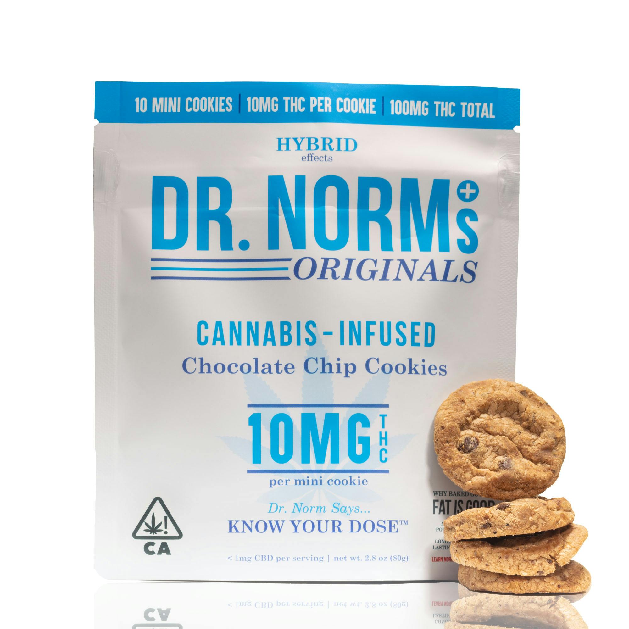 Chocolate Chip 10mg Cookies- HYBRID - Dr. Norm's