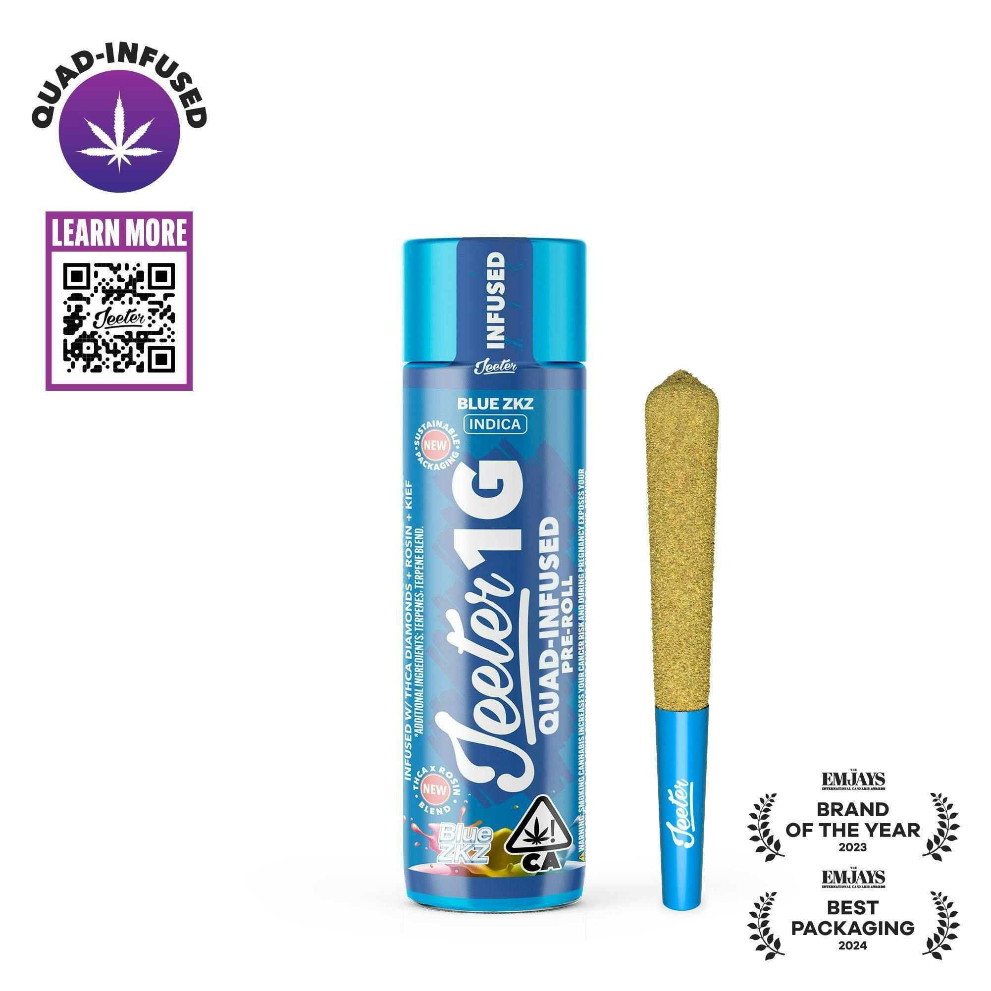 Jeeter | Blue ZKZ | Quad-Infused Joint | 1g - Jeeter