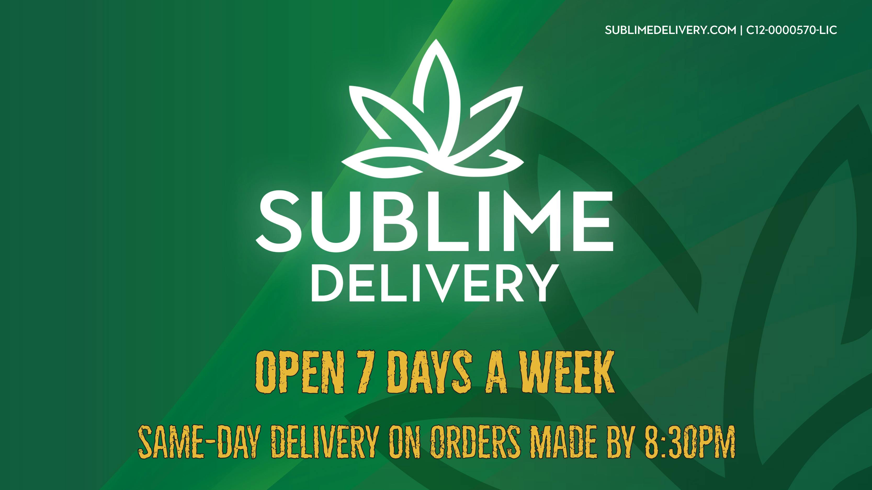 Sublime Delivery Info, Menu & Deals - Weed delivery Carpinteria, California