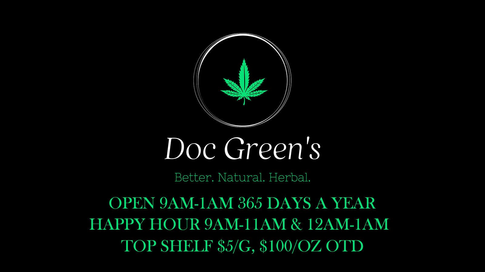 Doc Green's Menu, Reviews, Deals - Weed Dispensary in Stillwater