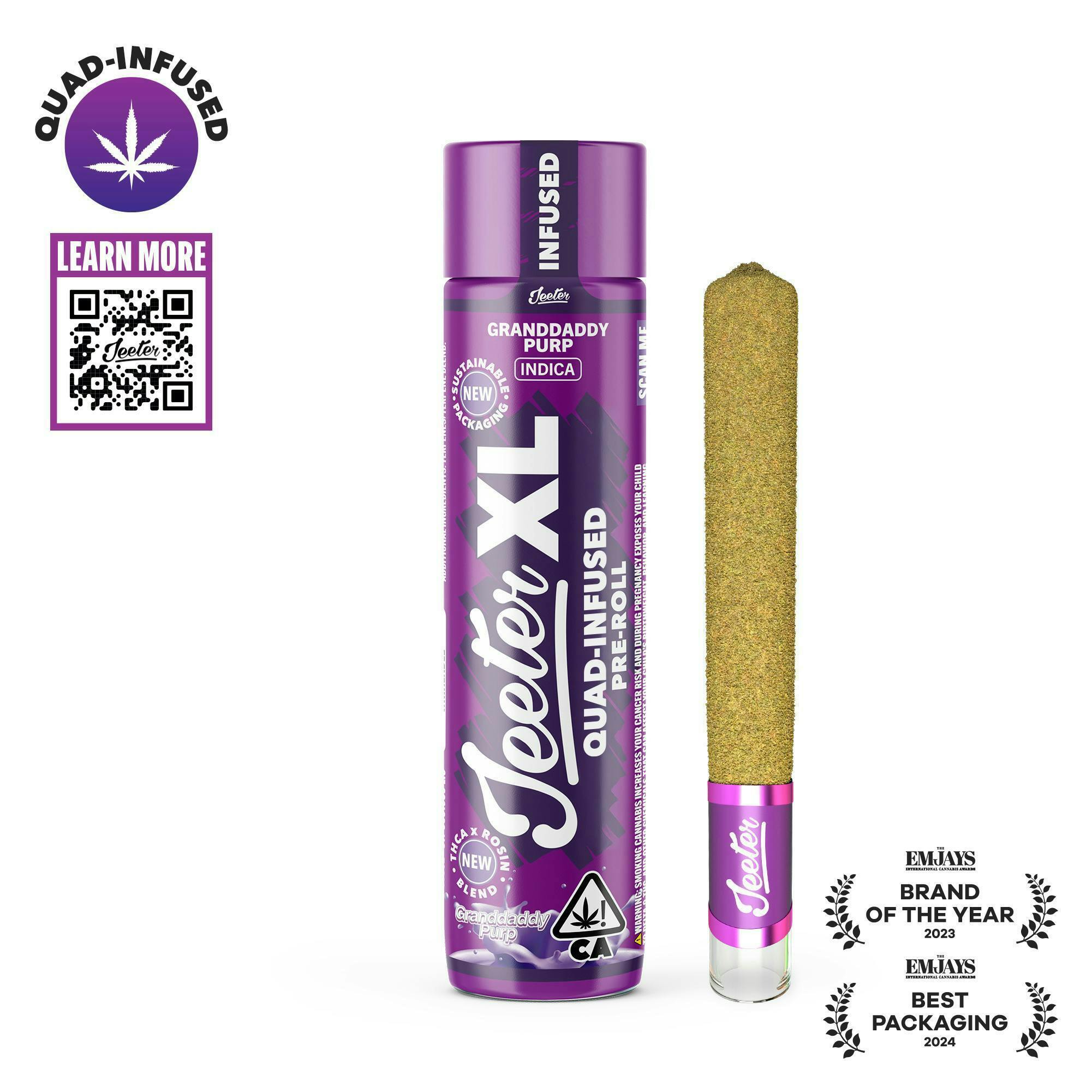 Jeeter | Granddaddy Purp | XL Quad-Infused Joint | 2g - Jeeter