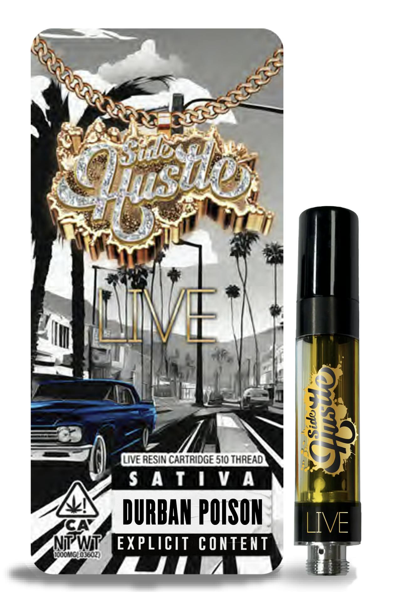Durban Poison Live Resin Vape - Sativa - 1g - Side Hustle