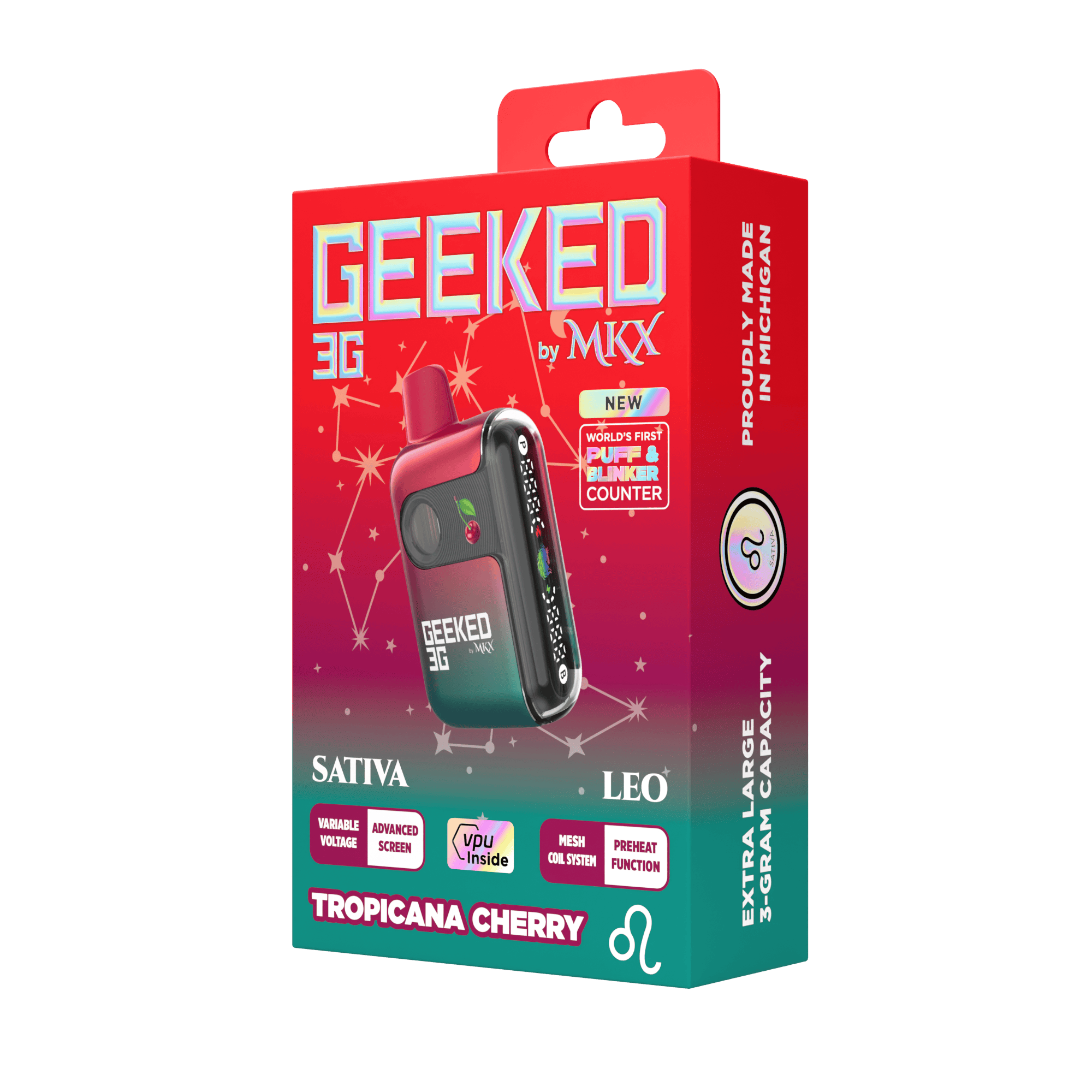 Geeked 3G Disposable by MKX | Tropicana Cherry - MKX Oil Co