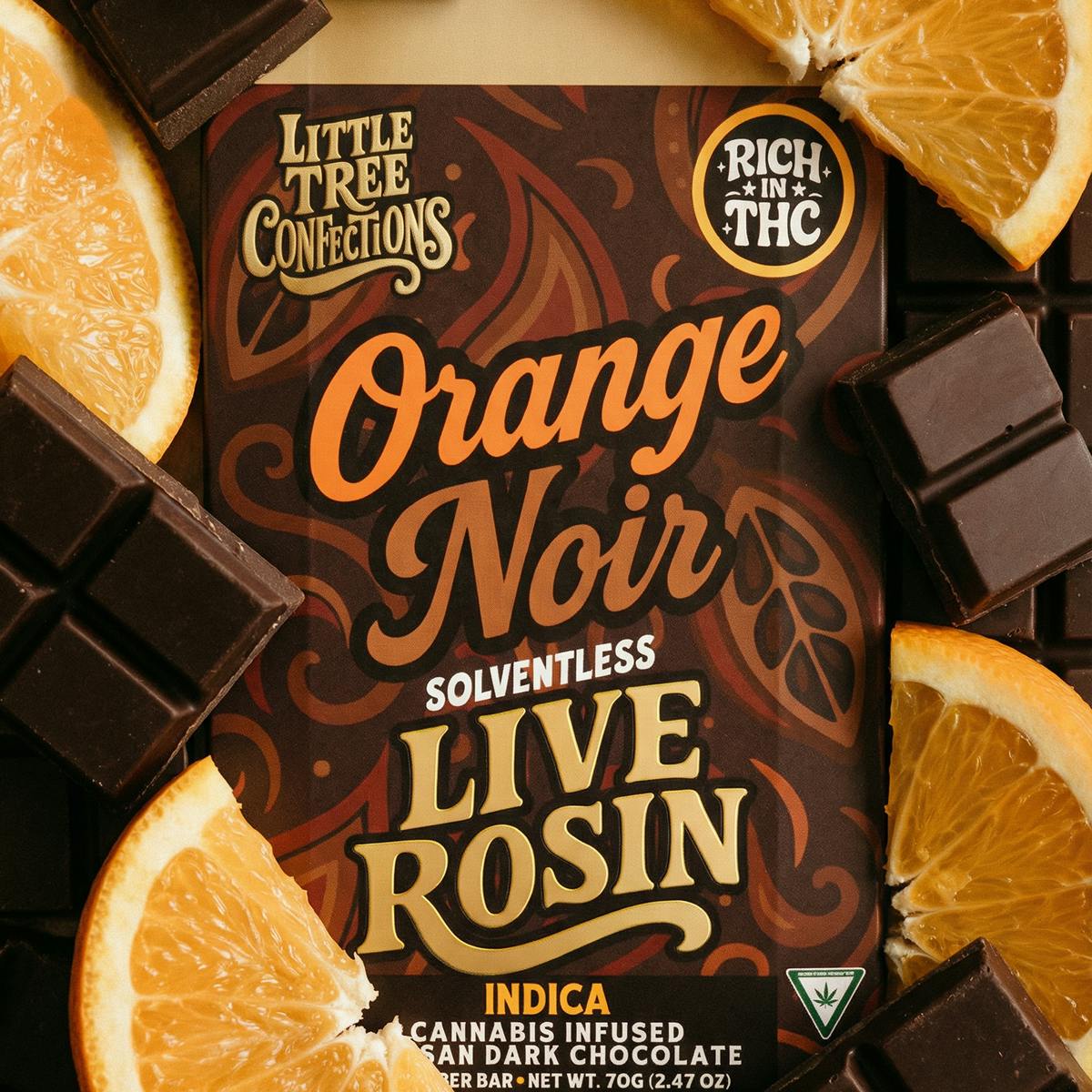 Orange Noir Live Rosin Chocolate Bar | 200mg | 20ct | 10mg/ea