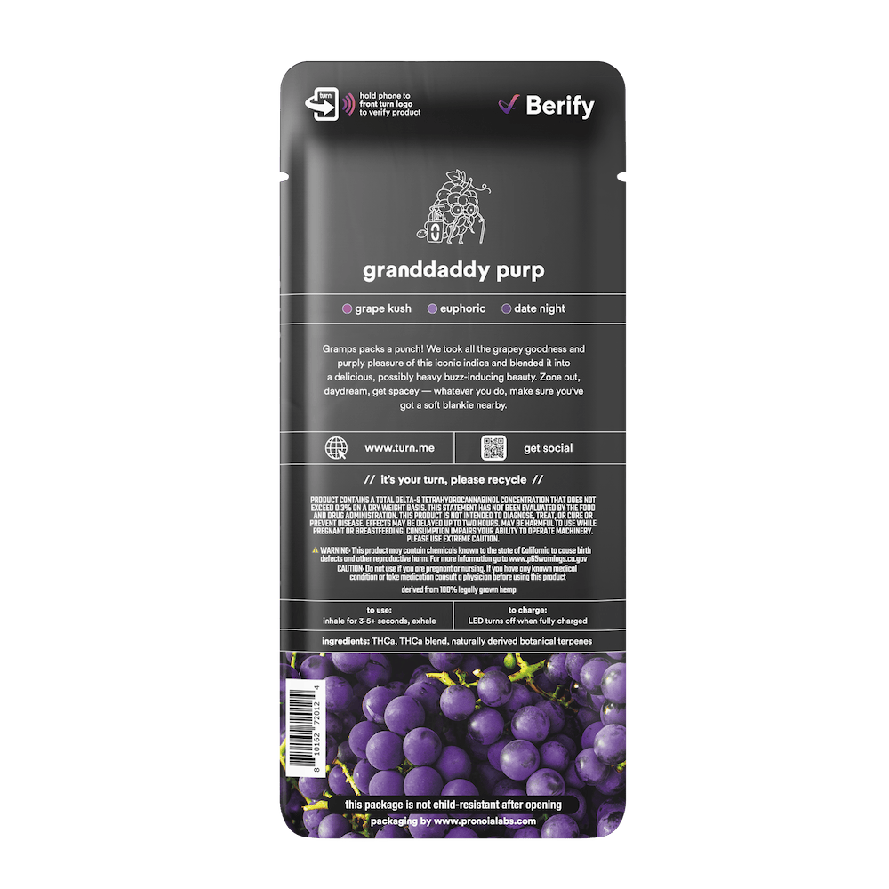 Granddaddy Purp | Botanica Blends | AIO | Indica - turn