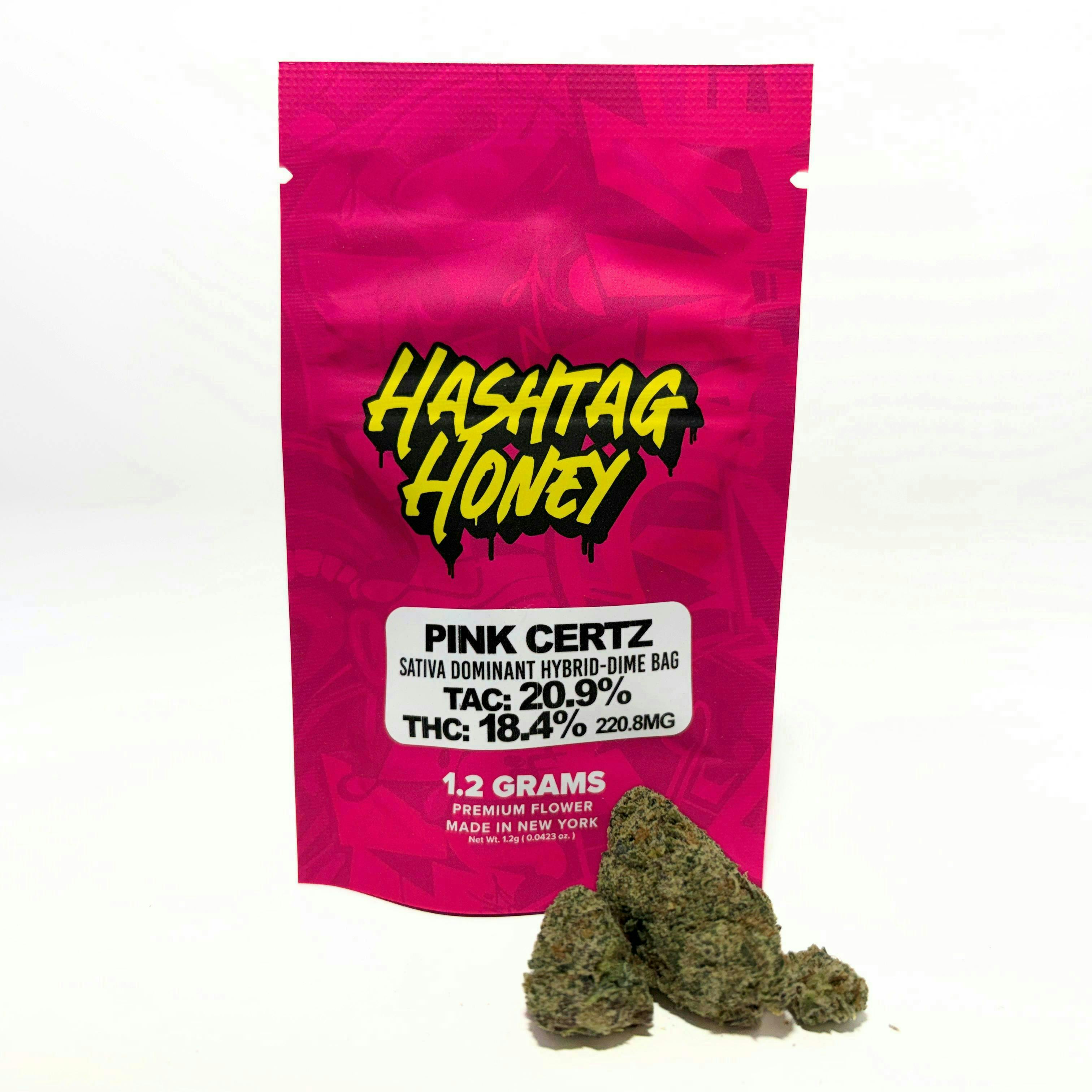 BLACKJACK　ピンクパイン、ハニージンジャー Pink Certz | Big Buds | 1.2g Dime Bag - Hashtag Honey