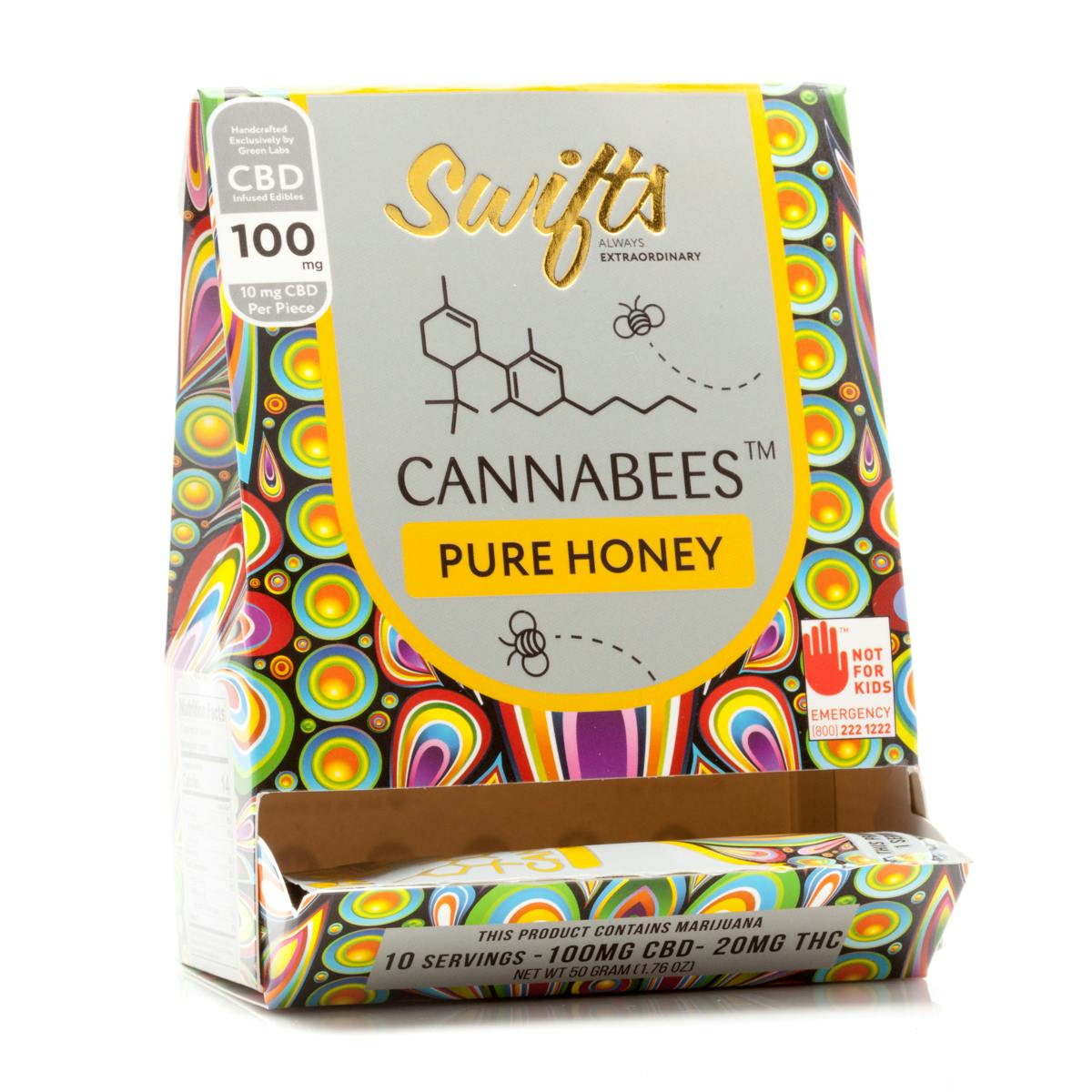 Cannabees Pure Honey 10mg CBD 2mg THC - Swifts Edibles