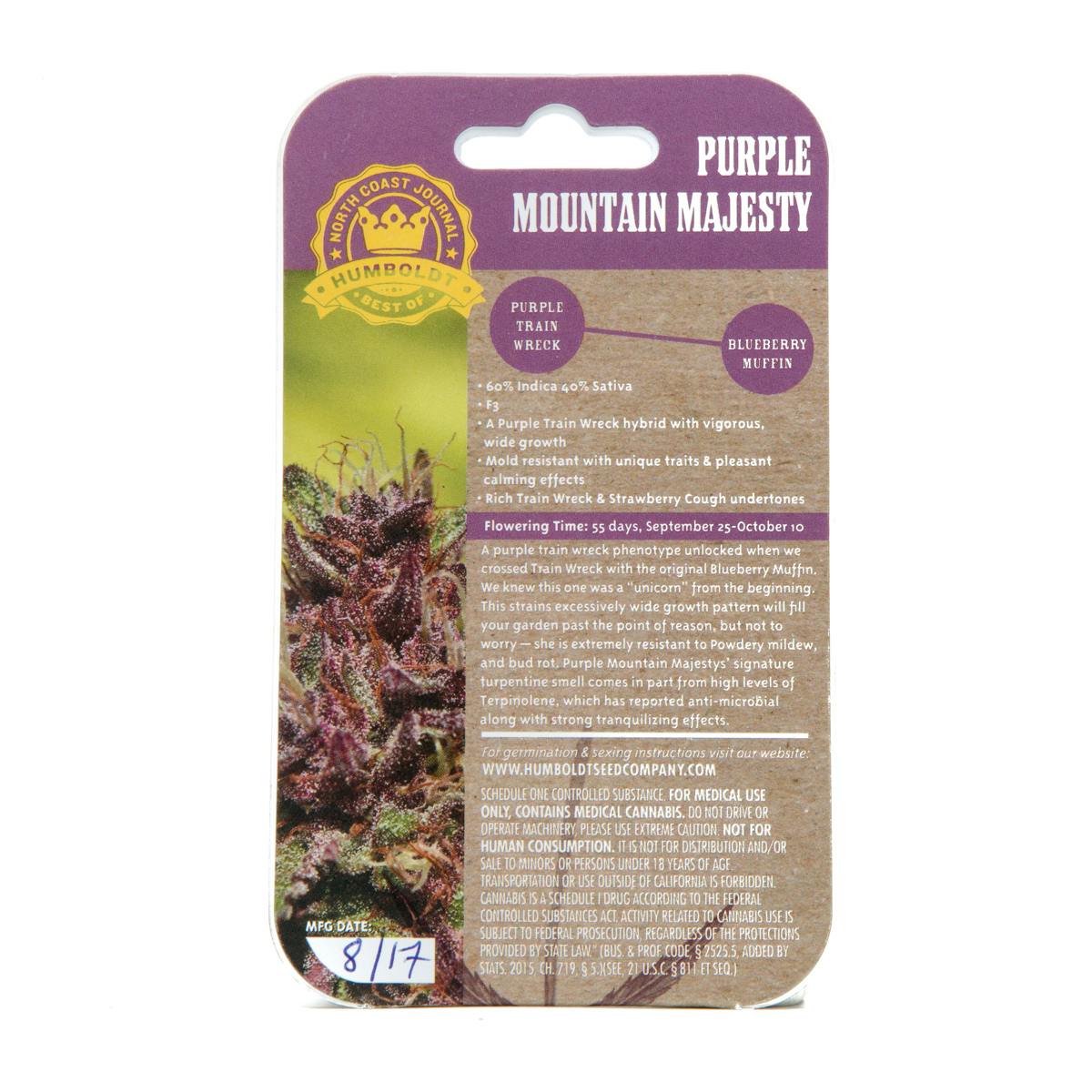 Purple Mountain Majesty Seeds Humboldt Seed Company