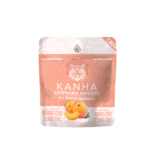 KANHA - Peach 4:1 CBD:THC | 25mg | 100mg CBD 10pack | Kanha