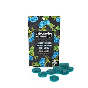 Smokiez | Sour Blue Raspberry Fruit Chews | 10pk/100mg