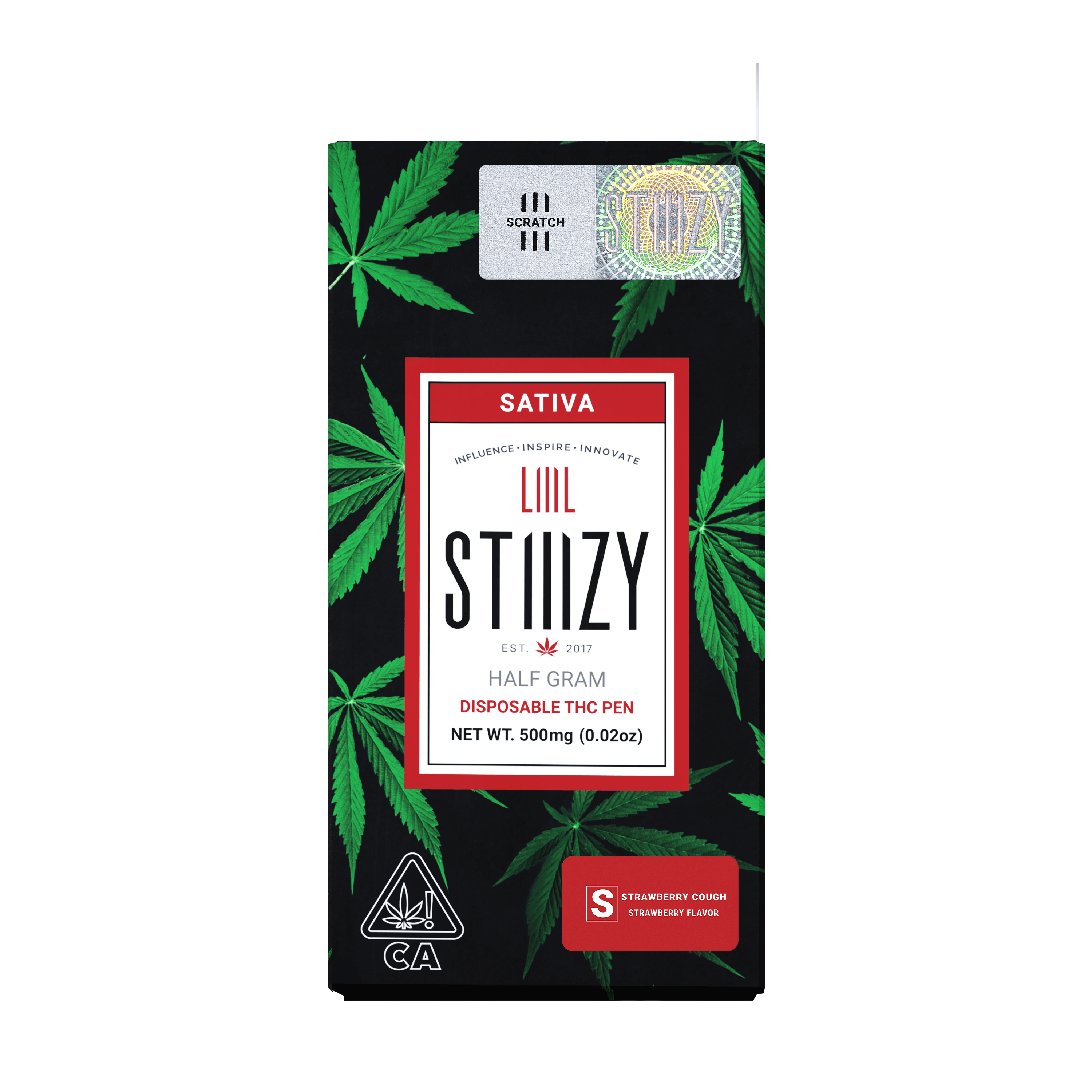 【sativa】Strawberry Cough 1ml CBD 09 1000mg-thca-d8-vape-cart-