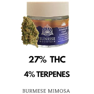 SUNRISE MOUNTAIN - Sunrise Mountain Farms Burmese Mimosa Flower 3.5g