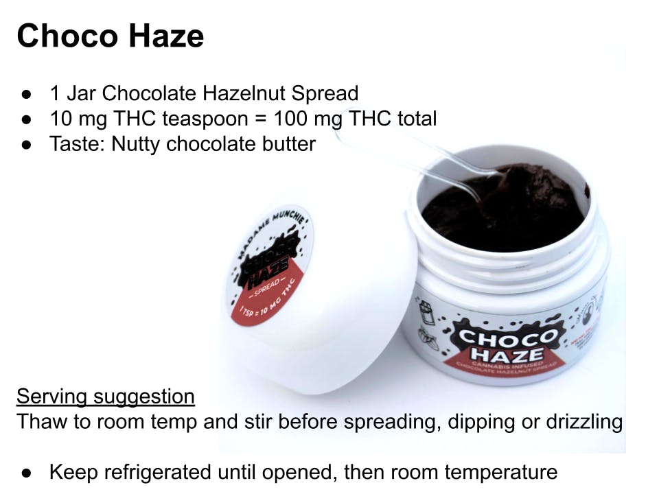 CHOCO HAZE Chocolate Hazelnut Spread 100mg Jar - Madame Munchie