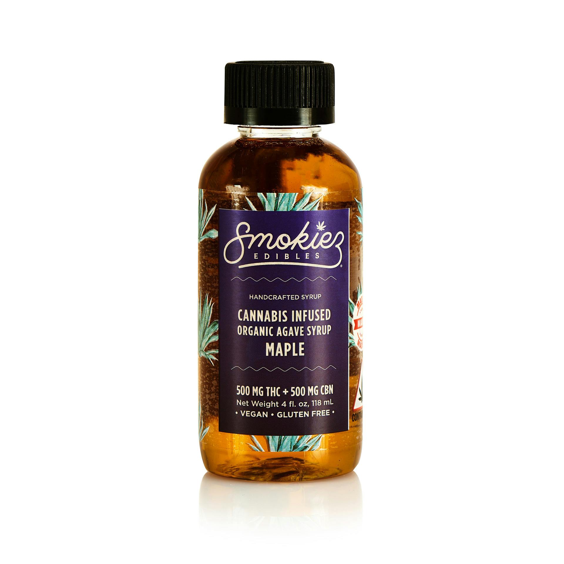 Maple CBN:THC 1:1 Infused Agave Syrup - 500mg THC:500mg CBN - ME - Smokiez  Edibles