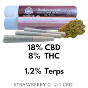 Sunrise Mountain - Strawberry G 2:1 CBD 1.5g Preroll 3-Pack