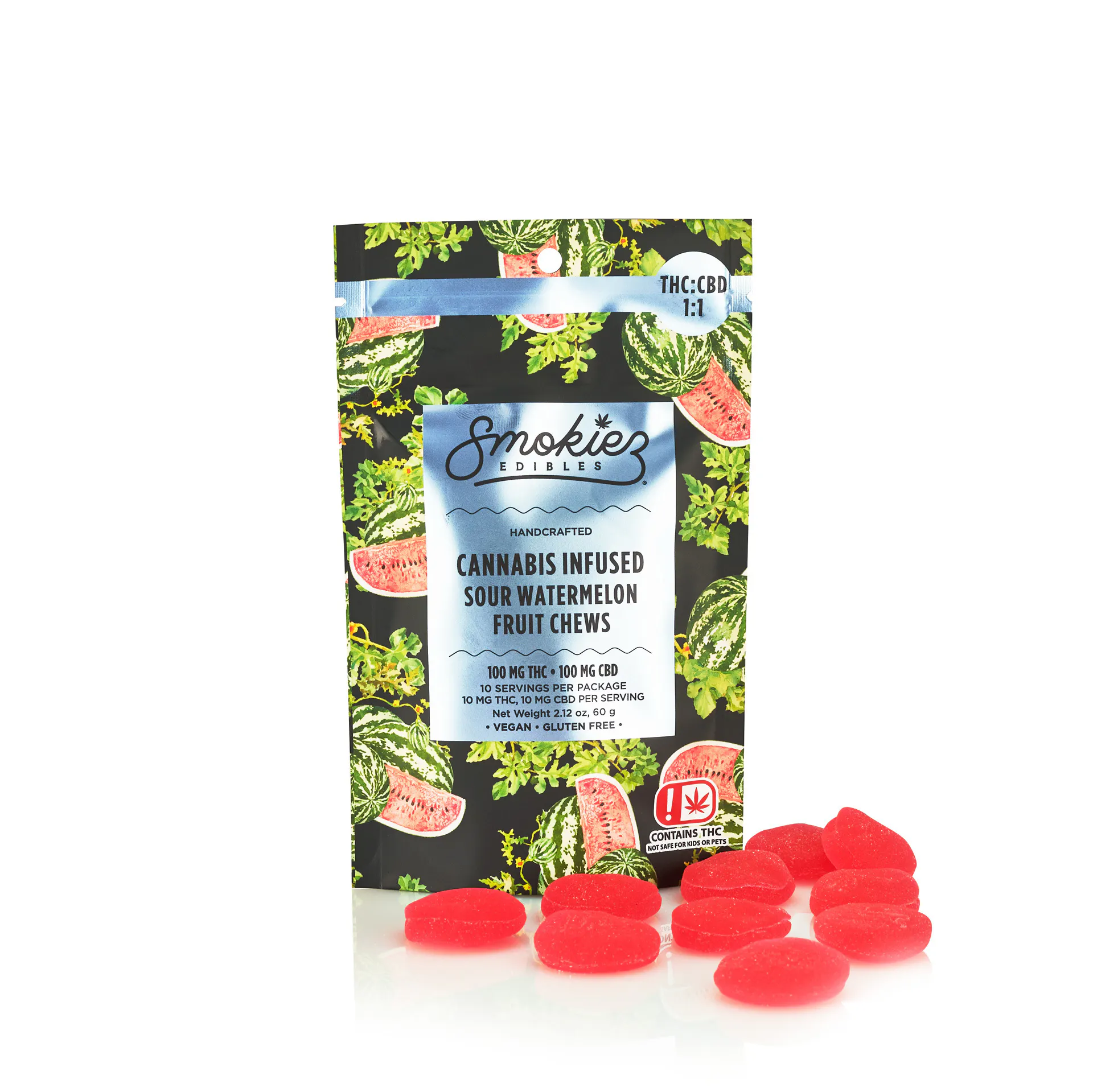 Smokiez Edibles - Sour Watermelon THC:CBD 1:1 , 100mg THC/100 mg CBD Main Image
