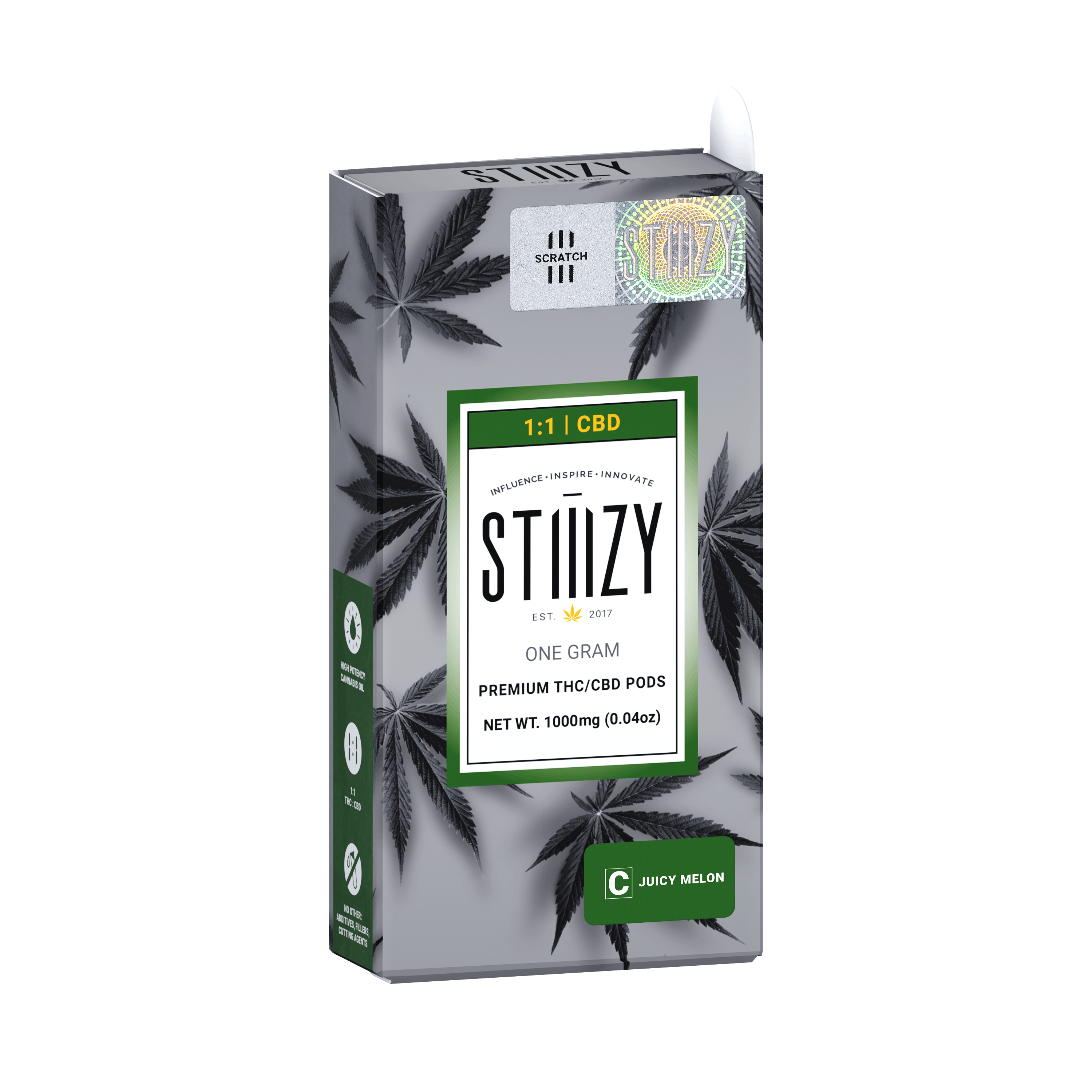 Vape Cartridge - JUICY MELON 1G 1:1 (CBD/THC) Original Pod - STIIIZY - STIIIZY
