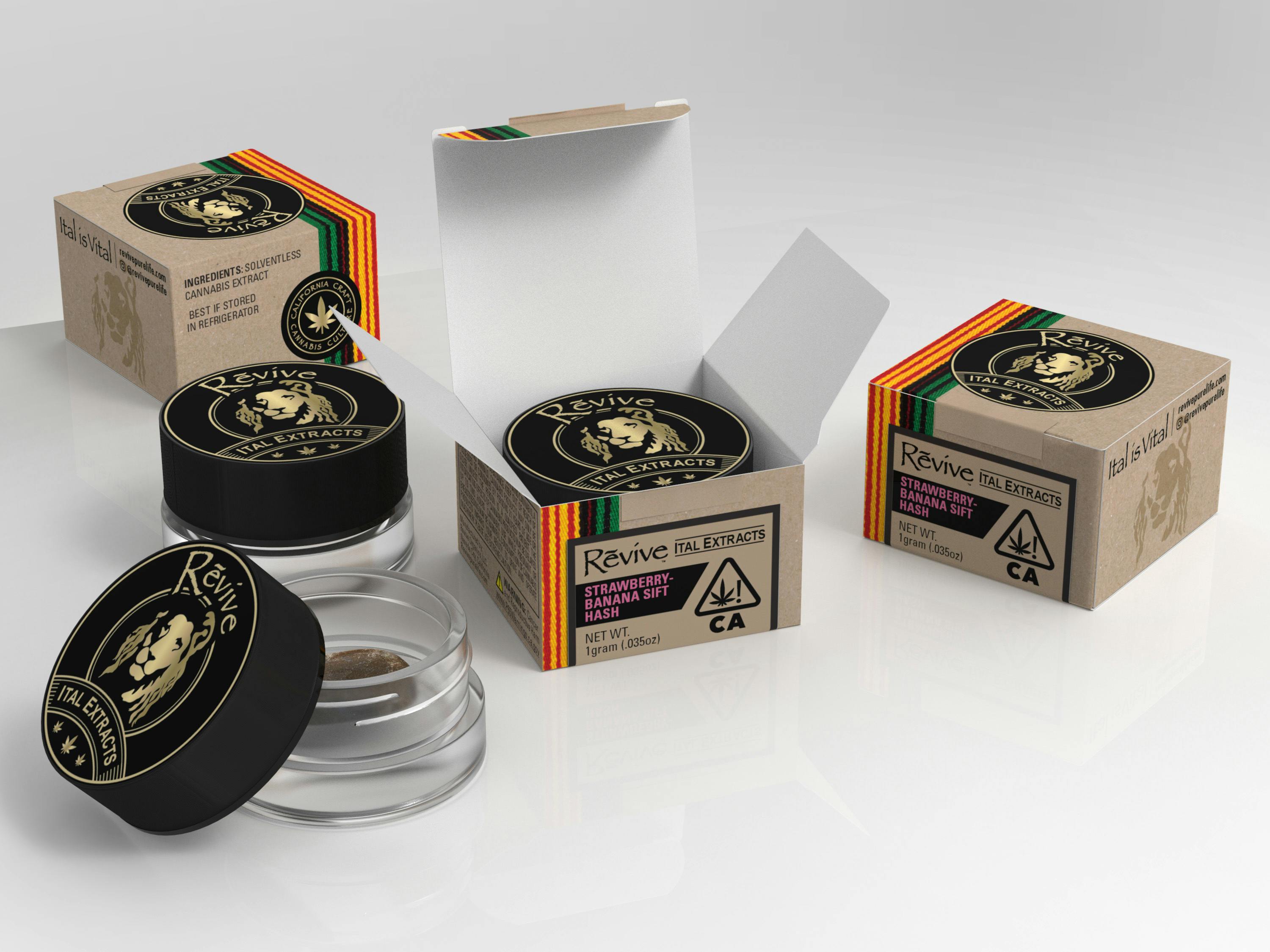 韓国 natural Life saving Scratch 18枚 1500円 Strawberry-Banana Pressed Sift Hash - 1 gram - Revive Pure Life