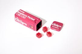 Drops | Raspberry | 1:2 CBD:THC | THC Bomb | Enhanced Live Rosin Infused Jellies | 20pc | 100mg