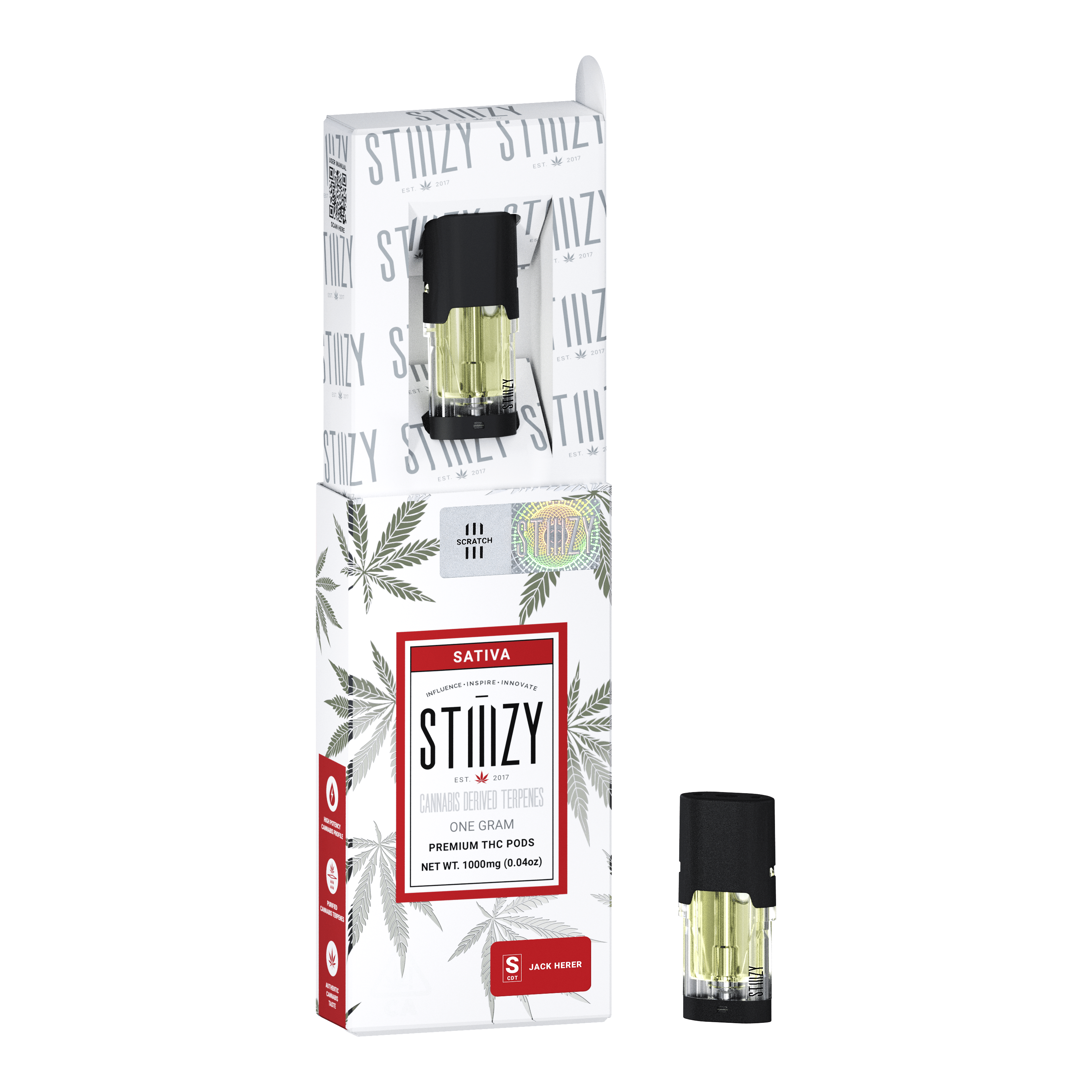 Vape Cartridge - JACK HERER 1G CDT Pod - STIIIZY - STIIIZY