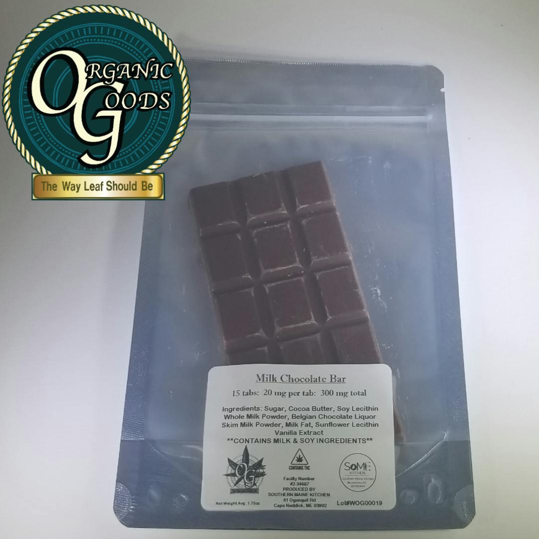 300mg Milk Chocolate Bar made with Hash Rosin and Premium Concentrates -  Organic Goods