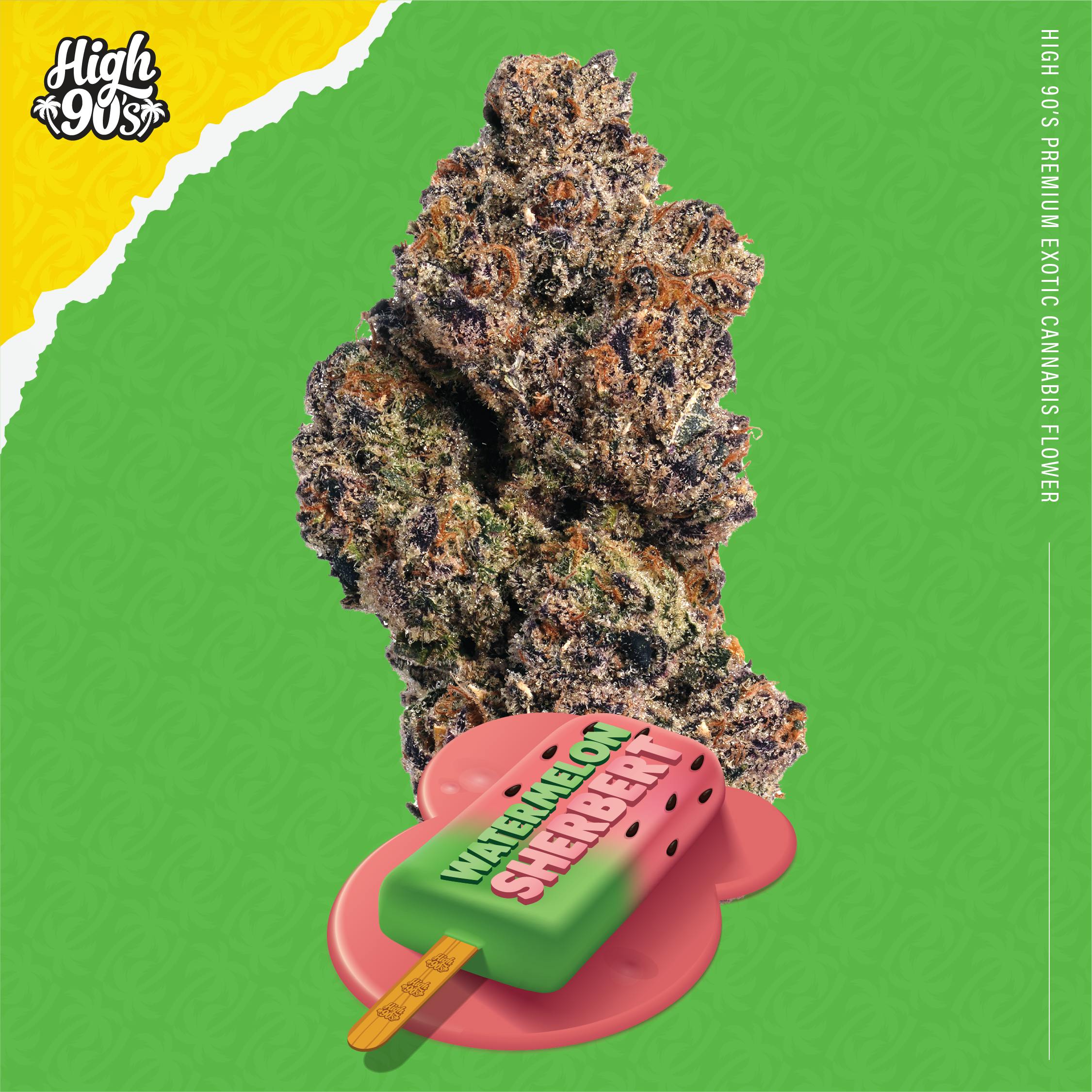 High 90s : Watermelon Sherbert 3.5g Flower - HIGH 90s