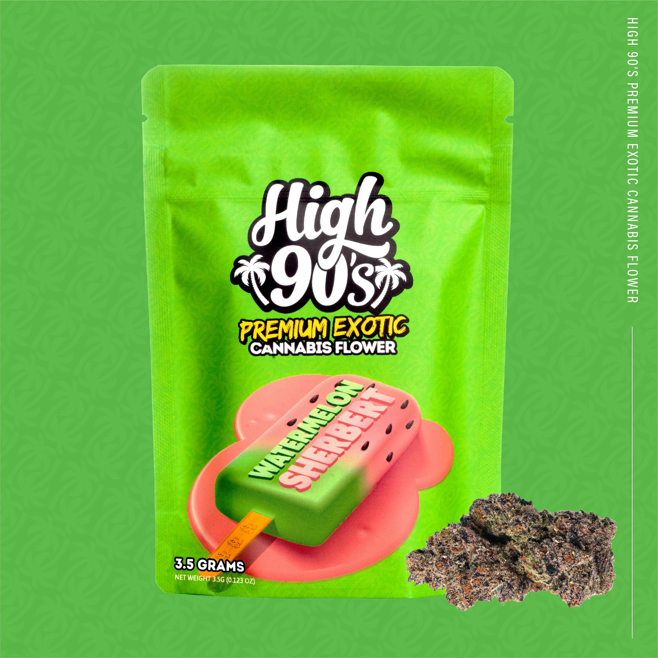 High 90s : Watermelon Sherbert 3.5g Flower - HIGH 90s