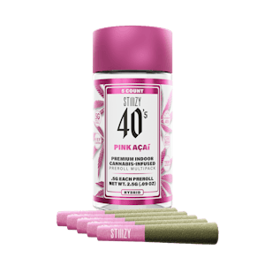 STIIIZY - STIIIZY - Pink Acai - 5pk 40's Infused Prerolls - (Hybrid)