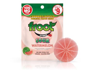 FROOT - Froot - Sour Watermelon Gummy - 100mg Single Cut-to-dose