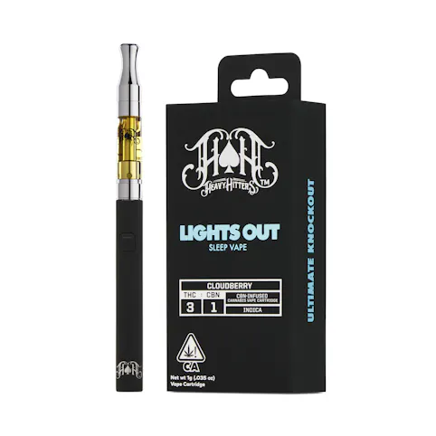 Heavy Hitters - Cloudberry -Indica- 64.9% THC | Lights Out CBN Sleep 1g (Vape Cartridge) | Heavy Hitters -yyy5 front