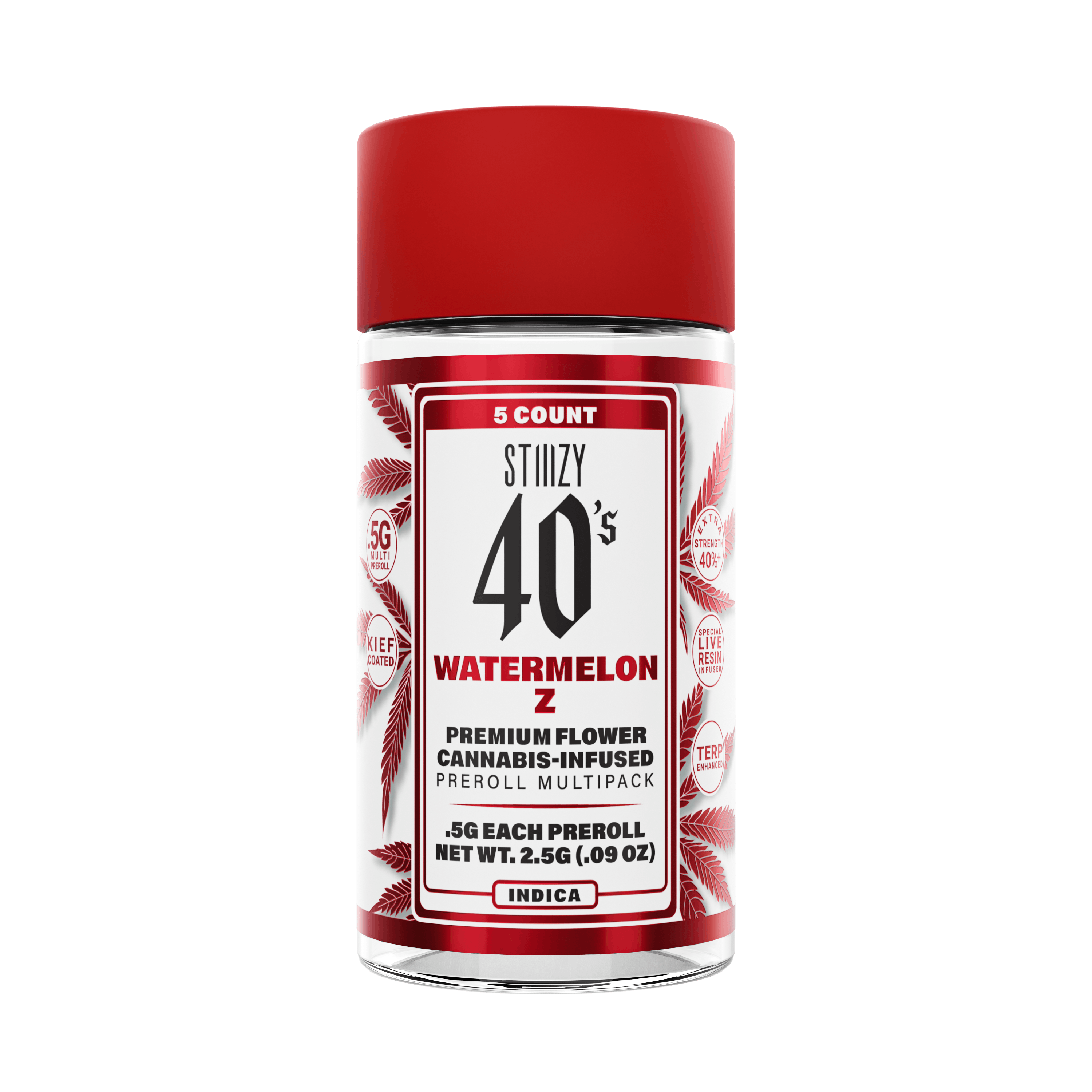 WATERMELON Z - .5G 40's Infused Mini Preroll 5 Pack - STIIIZY
