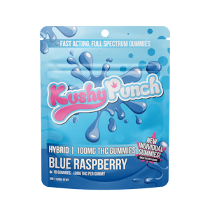 KUSHY PUNCH - Kushy Punch - Hybrid Blue Raspberry INDIVIDUAL GUMMIES 100MG (PROMO)
