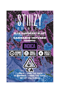STIIIZY - STIIIZY | Blue Raspberry Blast 100mg (Indica) - Gummies THC Edibles