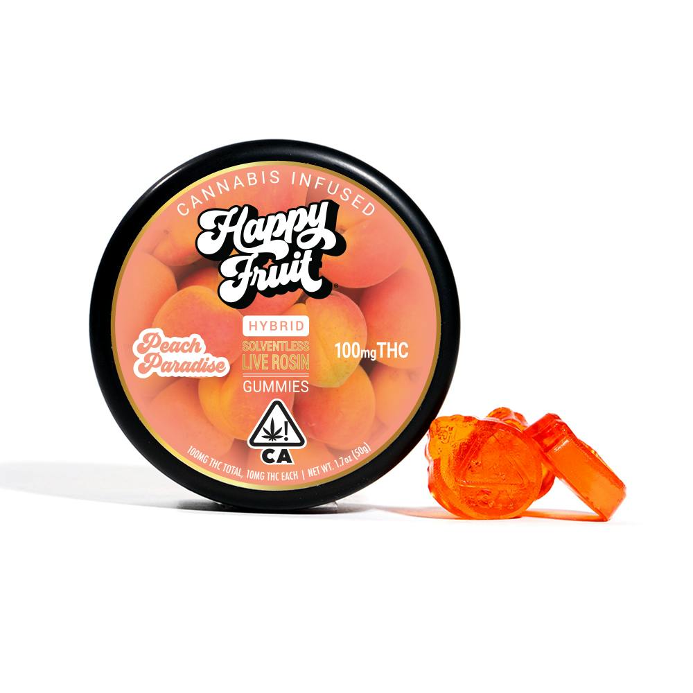 Happy Fruit - Peach Paradise Rosin Gummies - 100mg THC