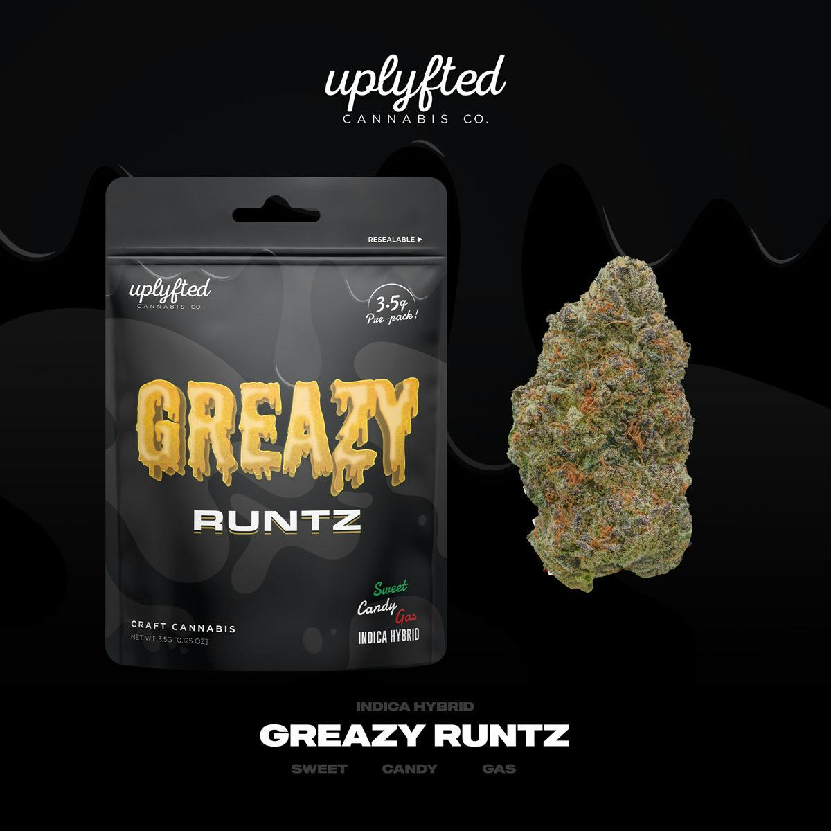 Greazy Runtz 1g Pre-roll - Indoor A-Nug Flower - No Shake or Trim