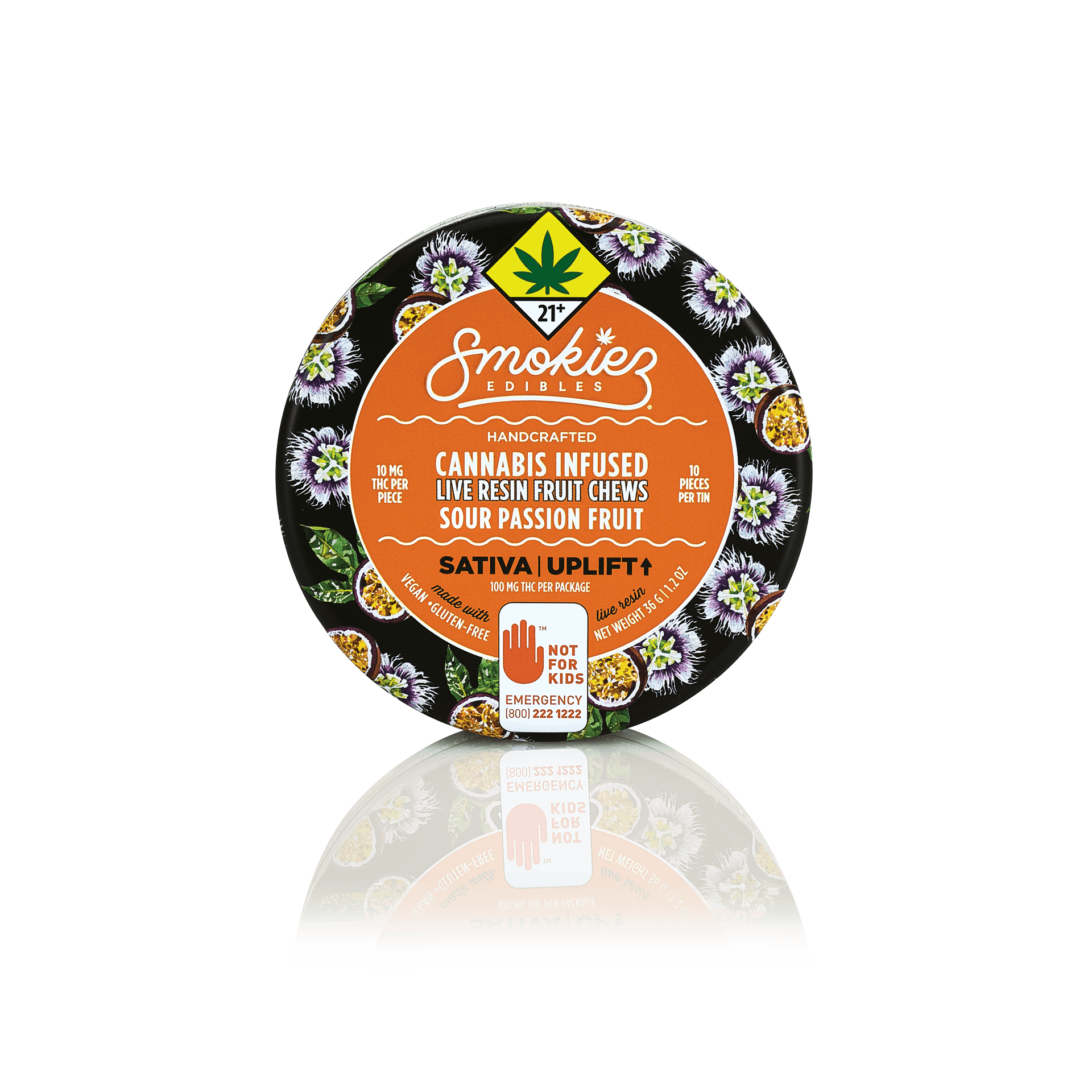 Sour Passion Fruit Sativa 100mg THC Live Resin Fruit Chews