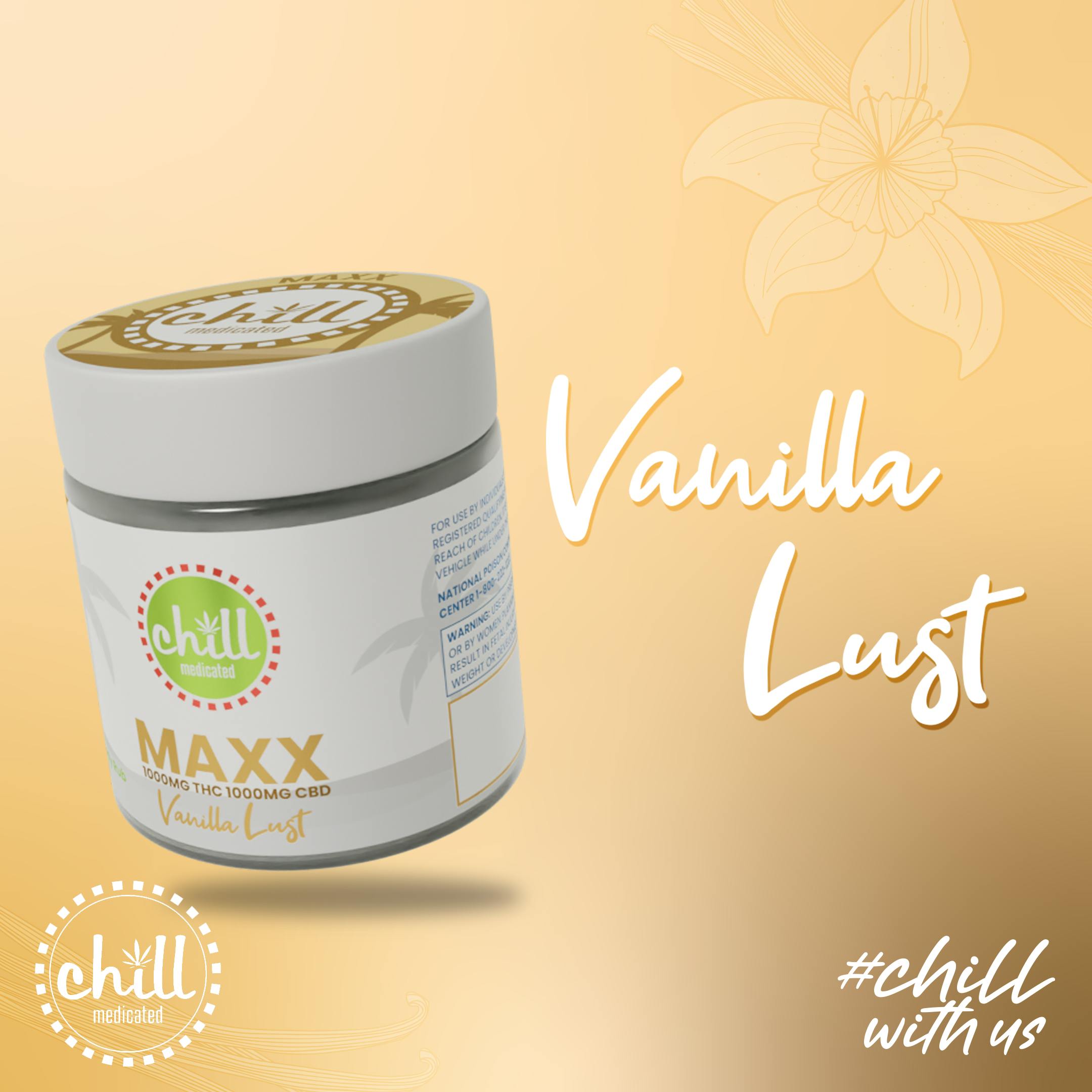 1000mg THC : 1000mg CBD | Vanilla Lust Body Rub | REC - Chill Medicated