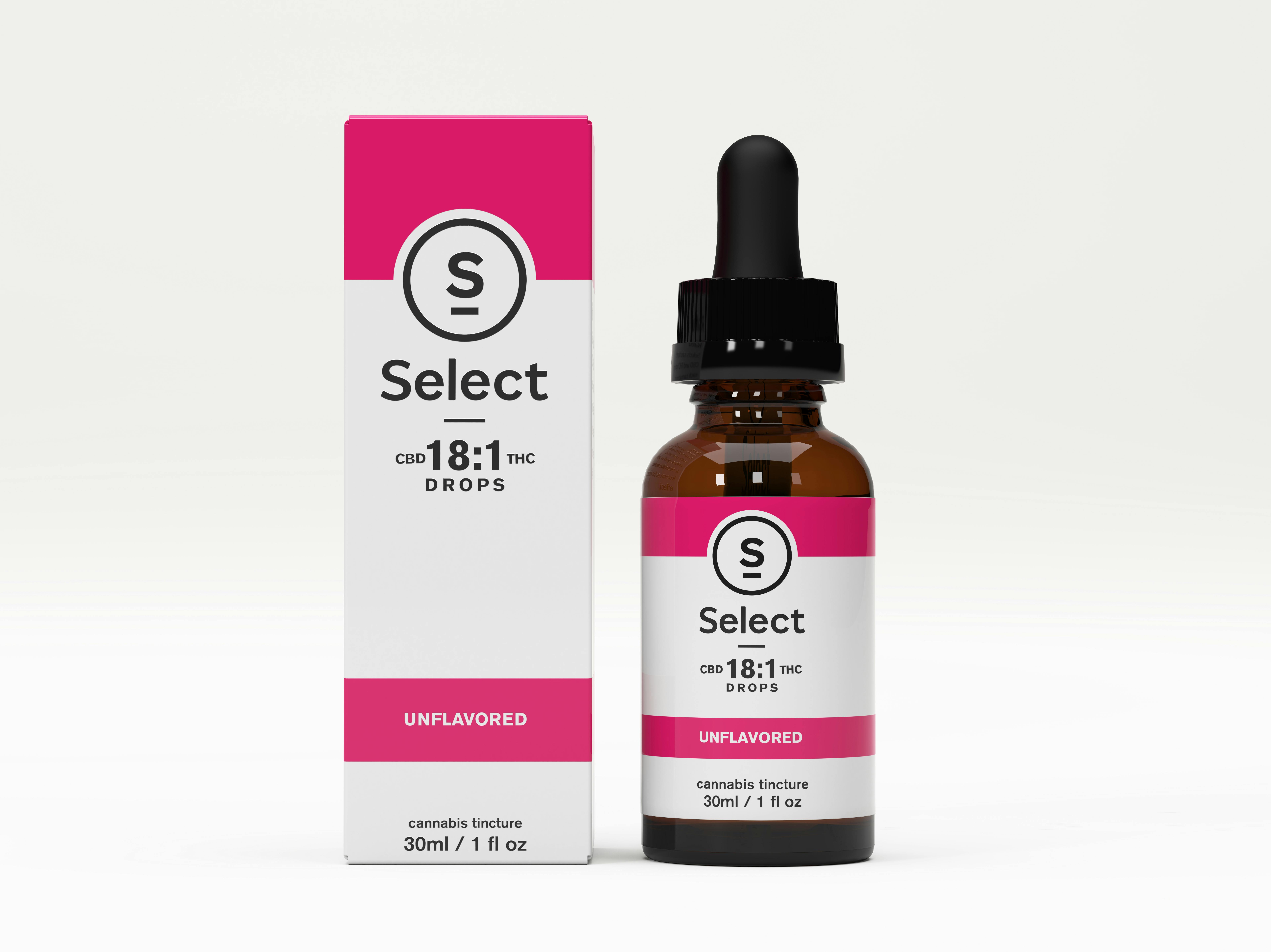 Unflavored Drops 18:1 CBD:THC Tincture 947mg CBD / 53mg THC - Select