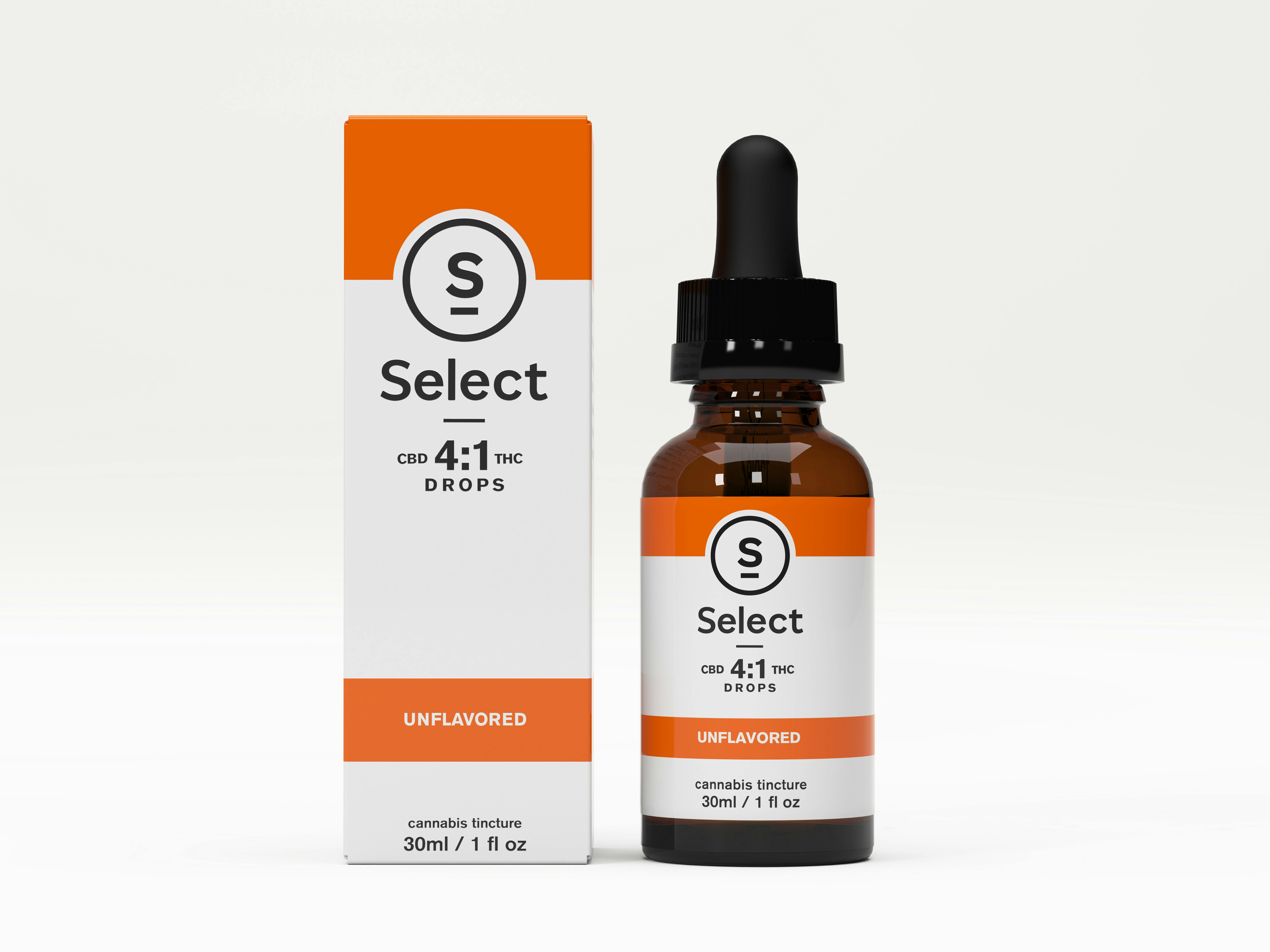 Unflavored Drops 4:1 CBD:THC Tincture 800mg CBD / 200mg THC - Select