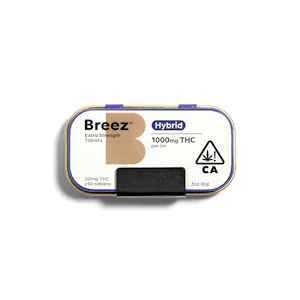 BREEZ - Breez - Extra Strength - Tablet Tin - 1000mg THC - 20ct (Hybrid)