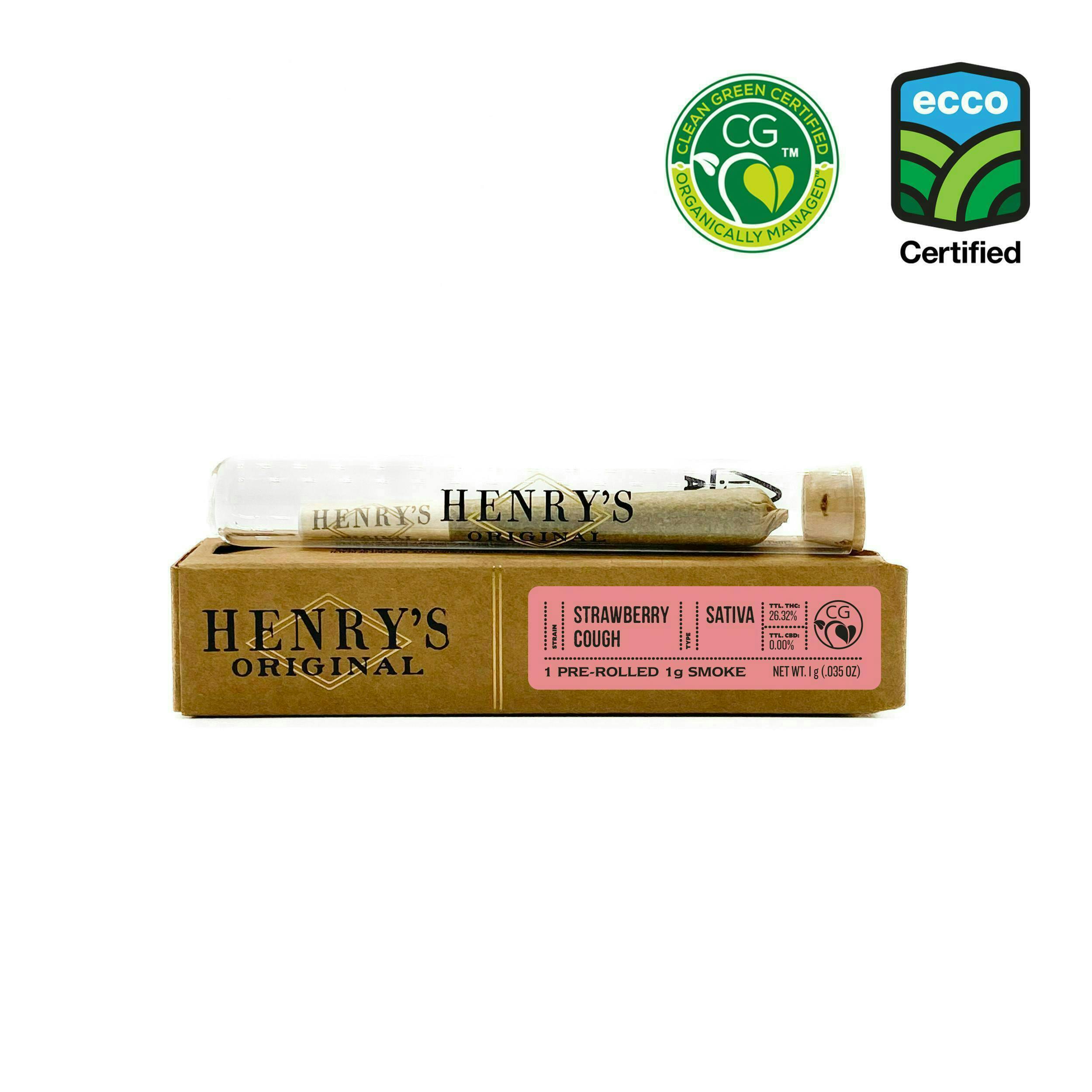 Henry's Original | Strawberry Cough | Joint | 1g - Henry's Original