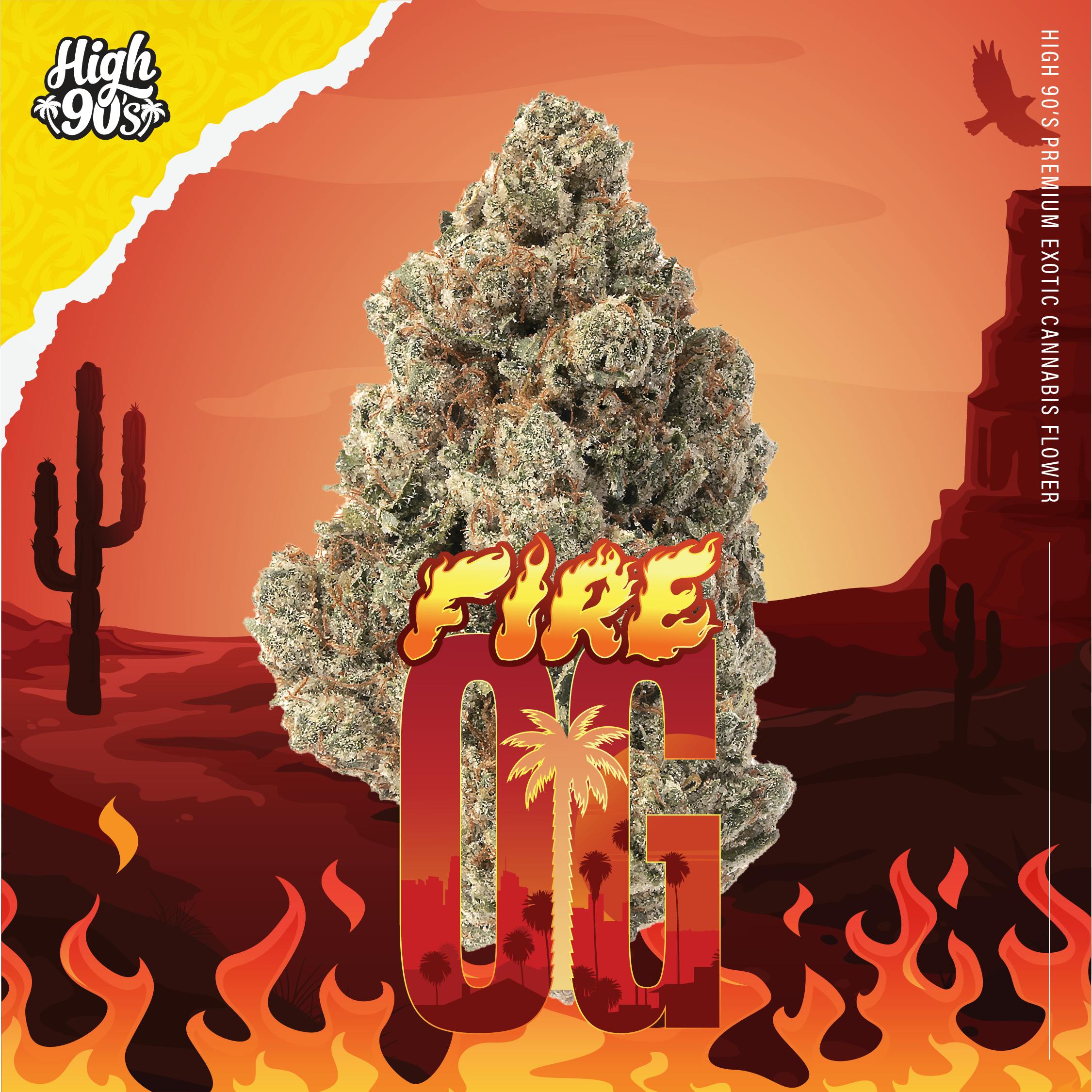 High 90s : Fire OG 3.5g Flower - HIGH 90s