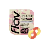 Peach - Hybrid- Mega Dosed Live Resin (gummy) Rings- 100mg Two Piece | Flav  -DD4 FRONT