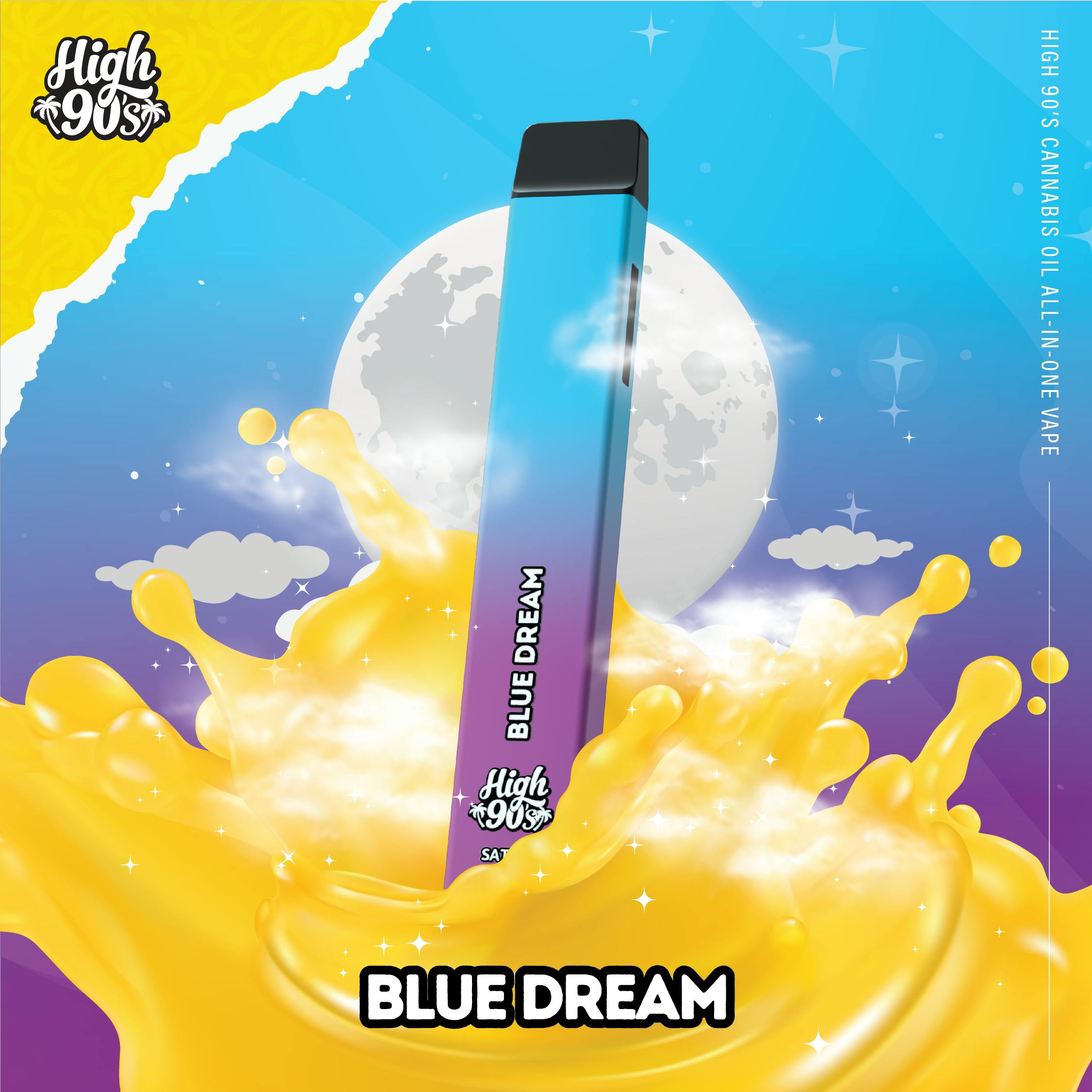 High 90s : Blue Dream 1g All-In-One Vape - HIGH 90s