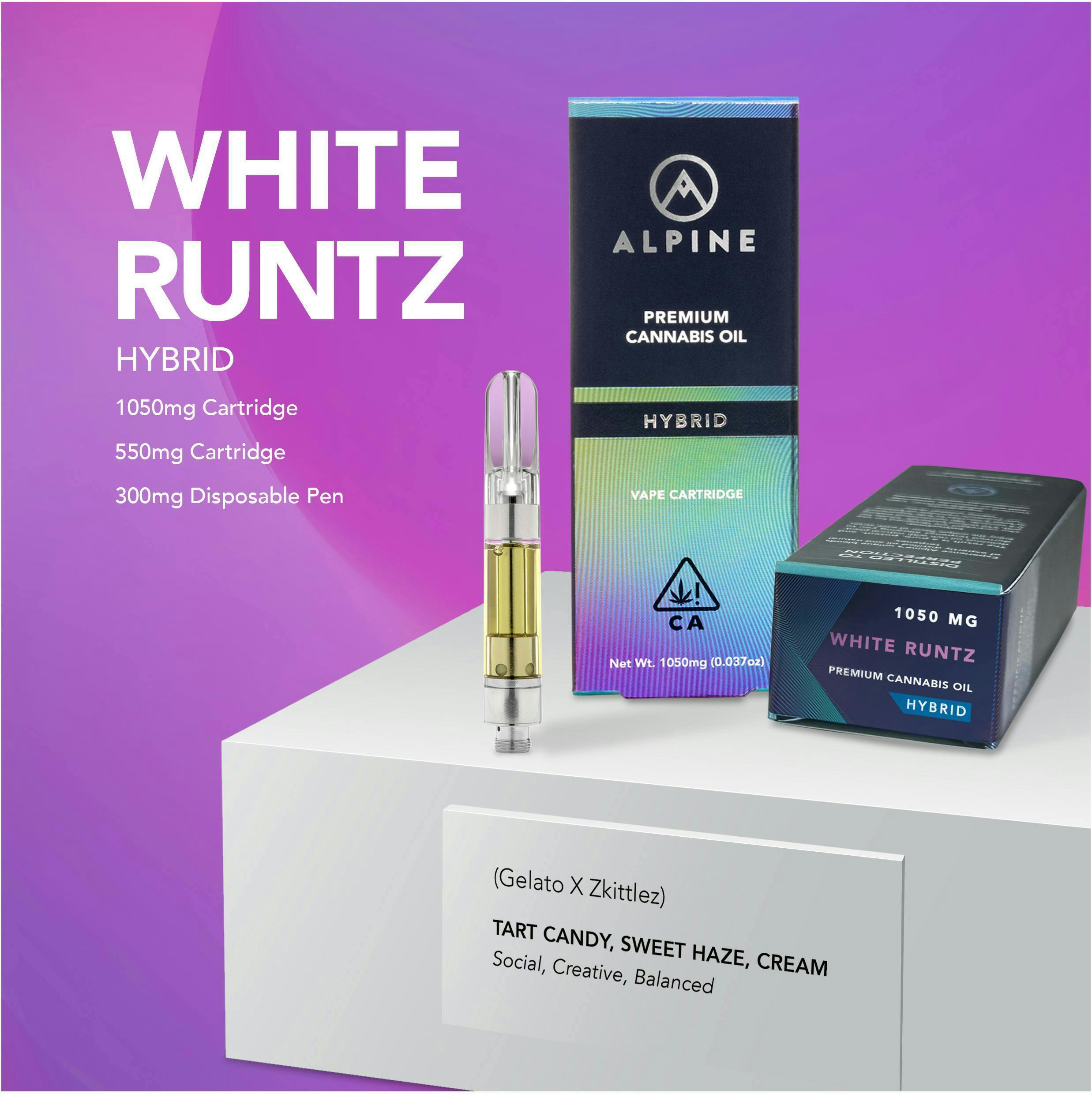 Alpine Vapor | White Runtz | Cartridge | 1.05g - Alpine Vapor