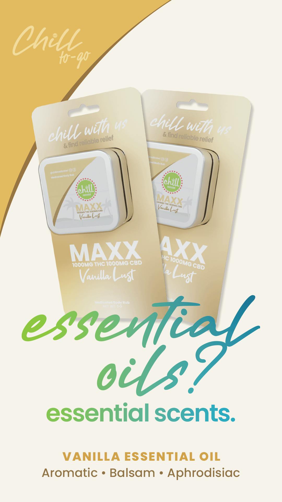 75mg THC : 75mg CBD | MAXX TO-GO Vanilla Lust Body Rub | REC